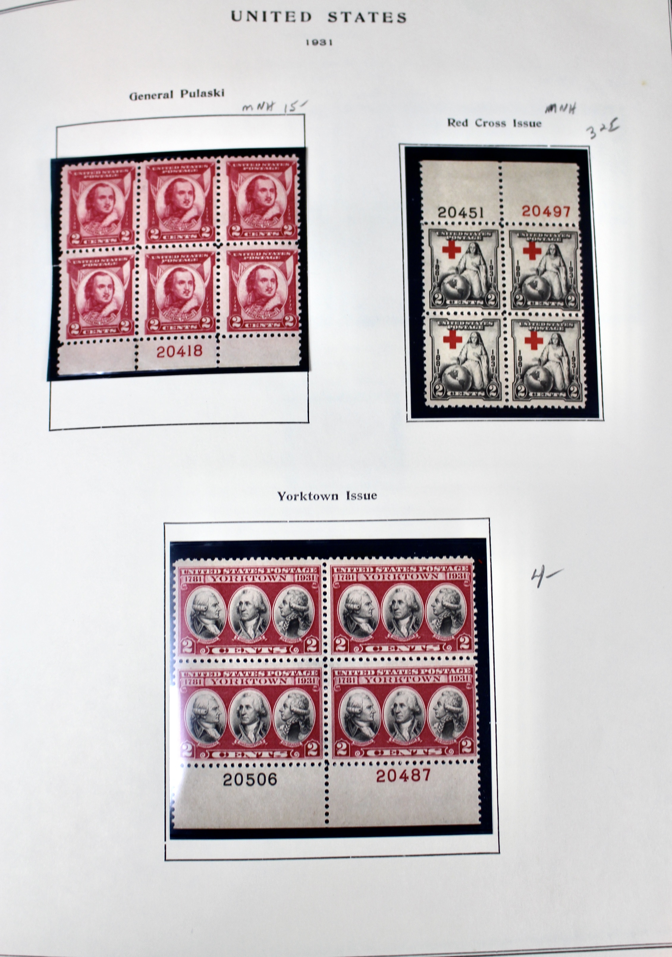 Mint Condition U.S. Postage Stamp Collection, 1909-1945
