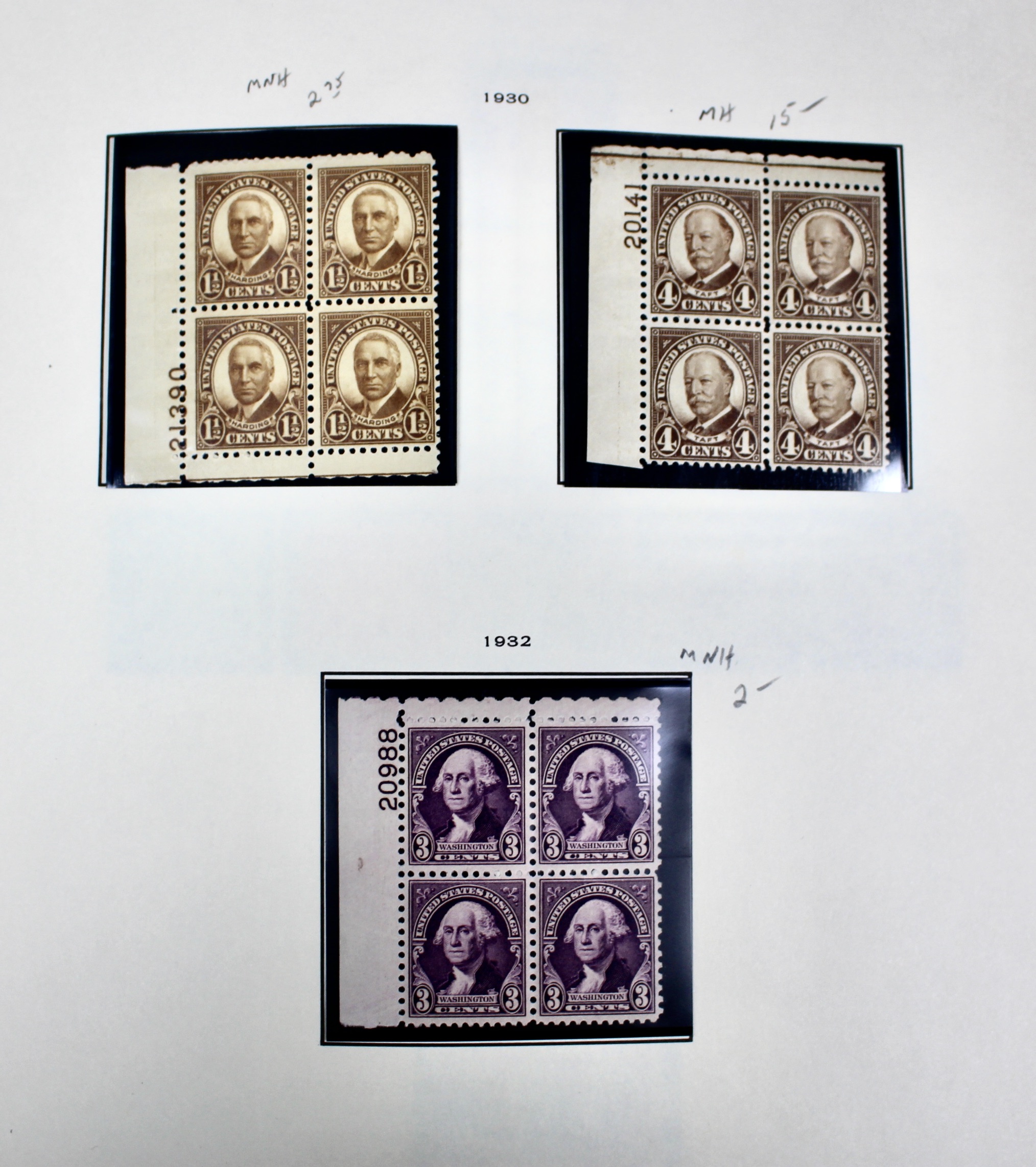 Mint Condition U.S. Postage Stamp Collection, 1909-1945