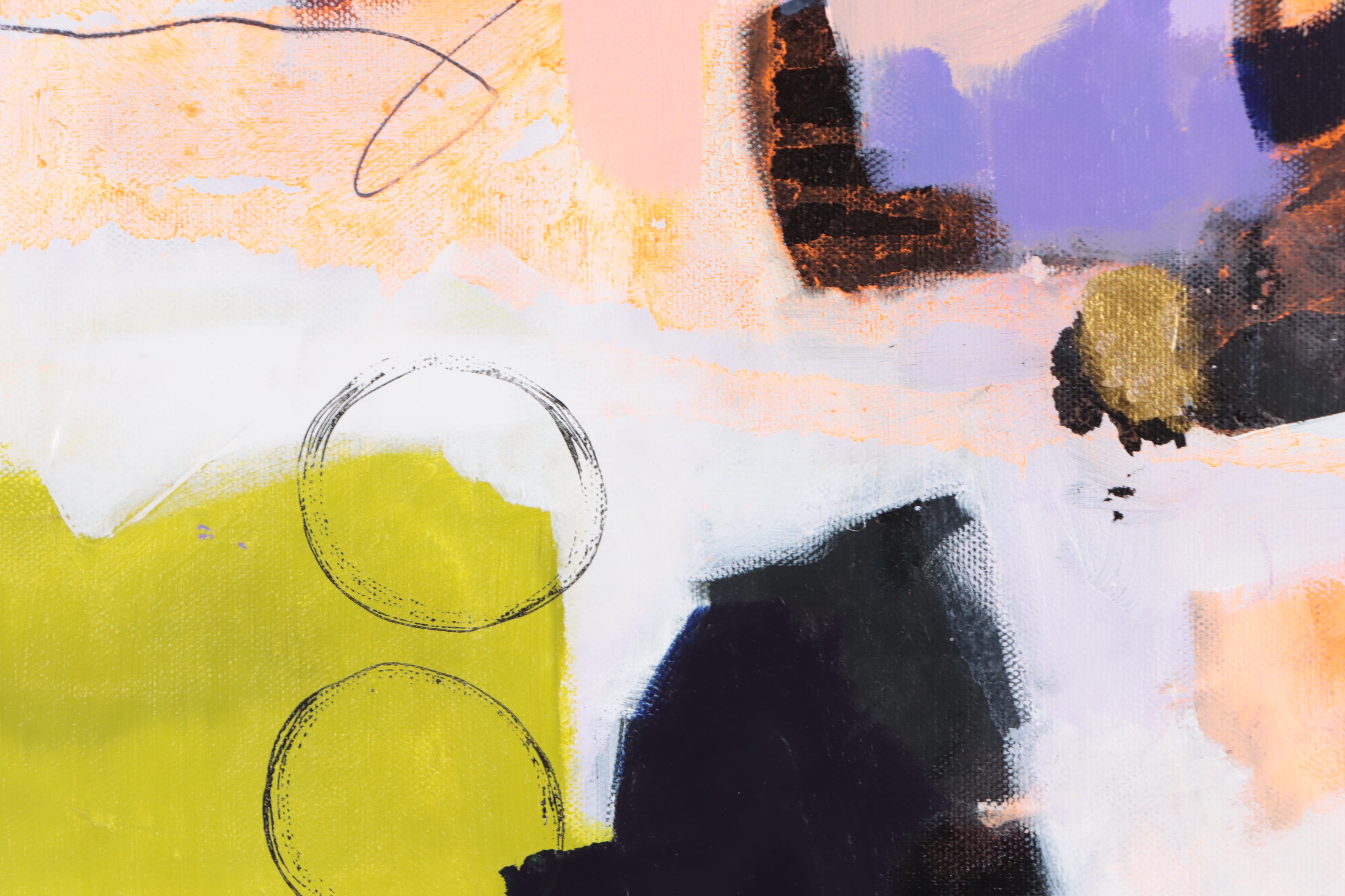 Milagros Pongo Abstract Mixed Media Painting "Seasons," 21st Century