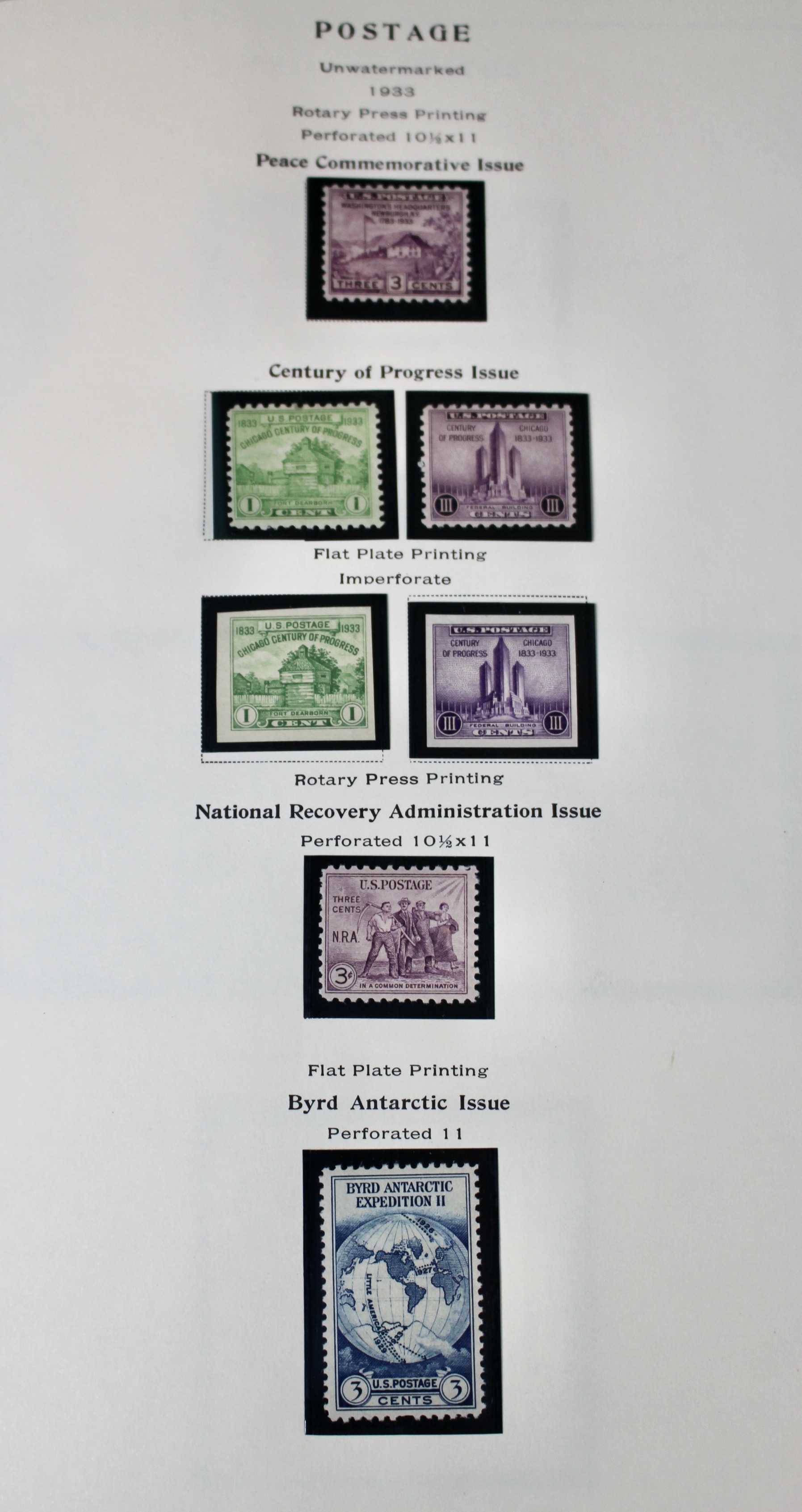 Mint Condition U.S. Postage Stamp Collection, 1909-1945