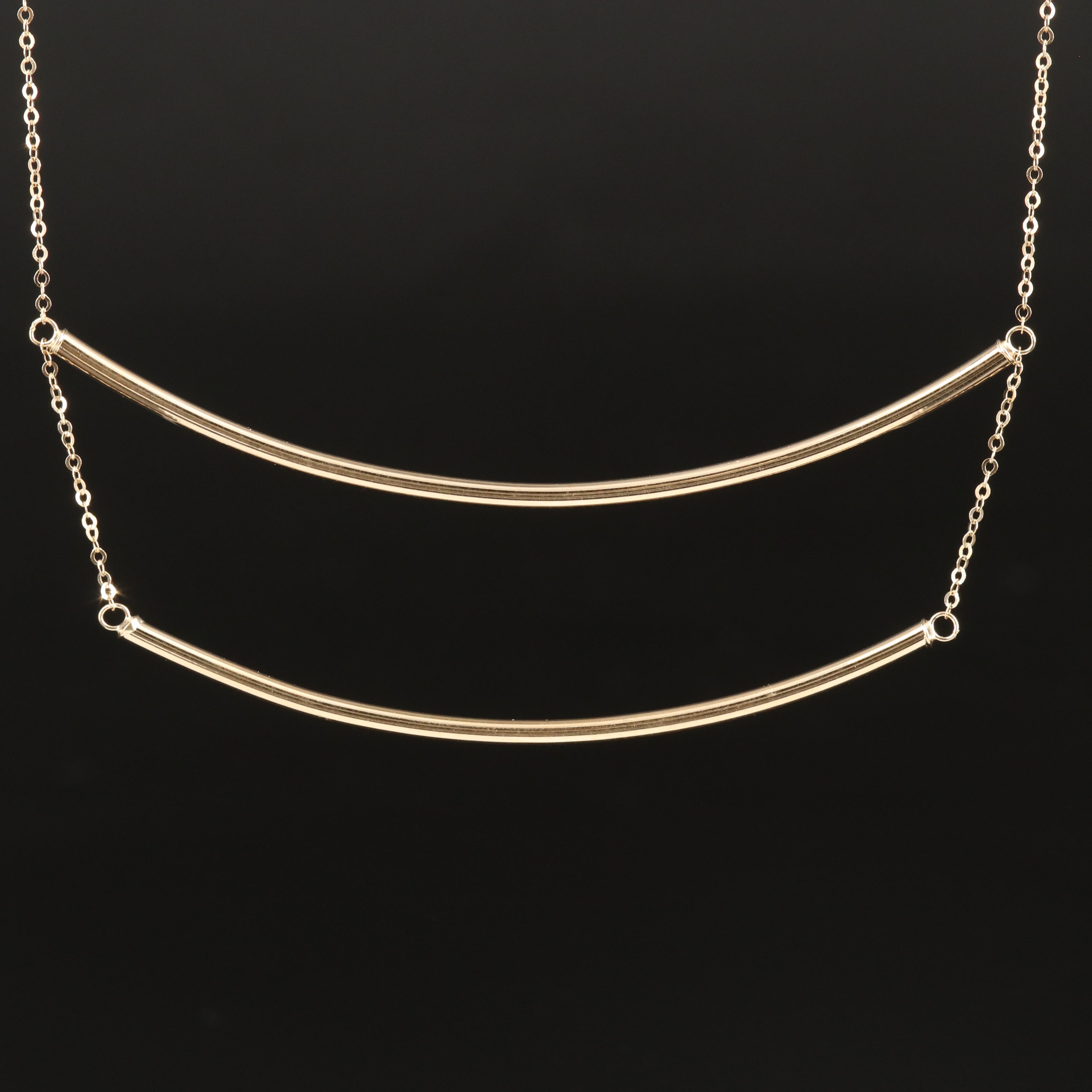 Italian 14K Double Bar Necklace