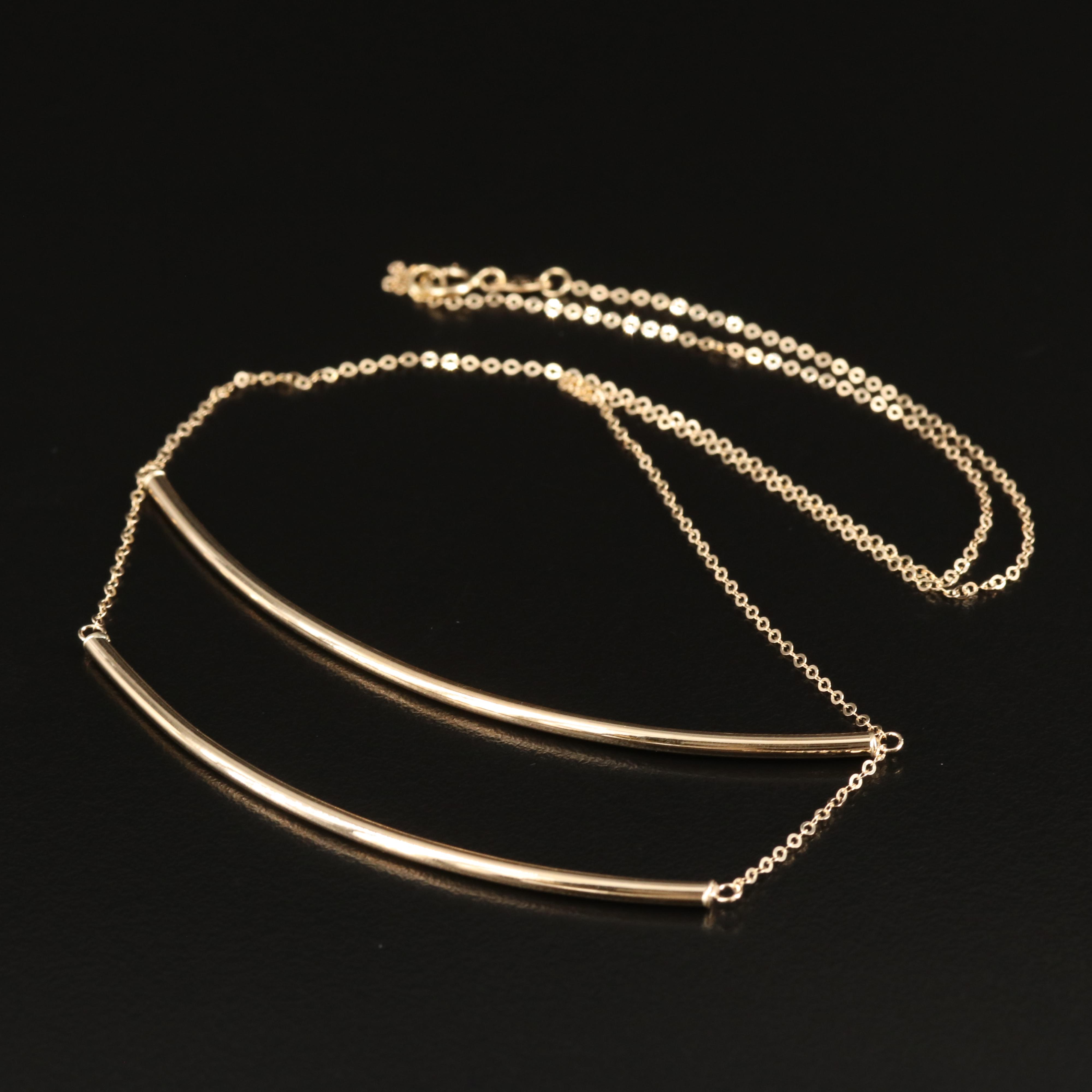 Italian 14K Double Bar Necklace