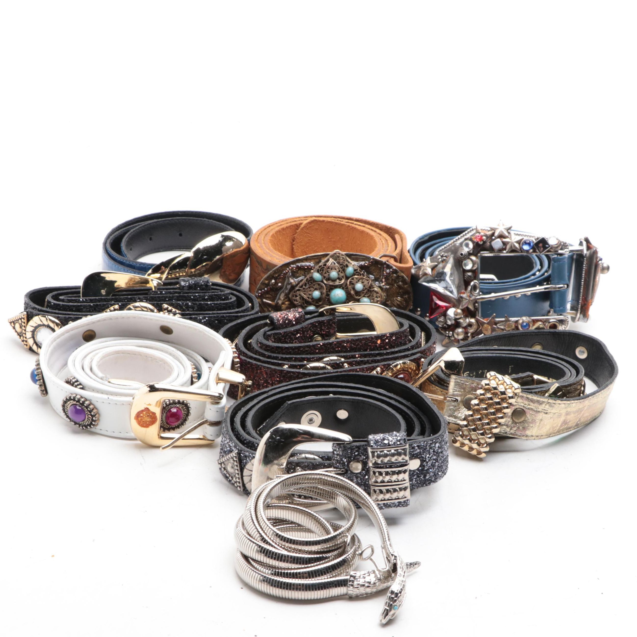 St. Maarten Embellished Belt, Robin Kahn, Adezy, Leatherock Belts and More