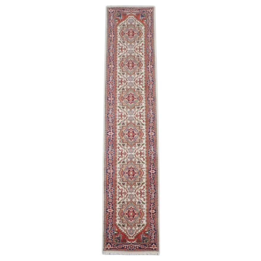 2'5 x 14'2 Hand-Knotted Indo-Persian Heriz Serapi Carpet Runner