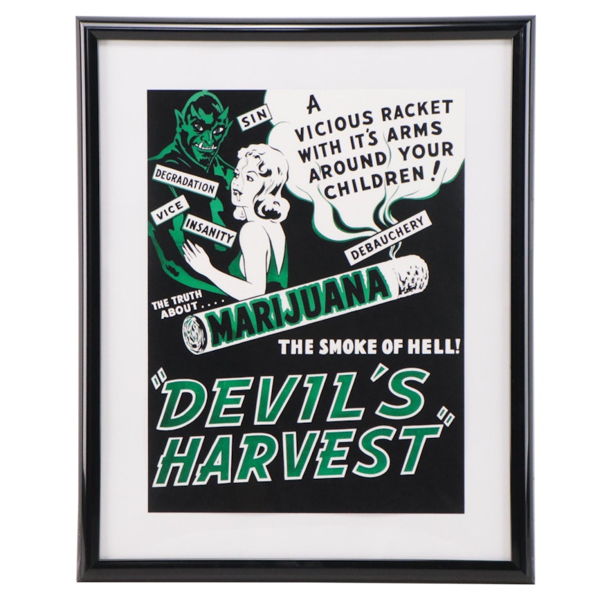 Offset Lithograph of Marijuana Propaganda Poster "Devil's Harvest"