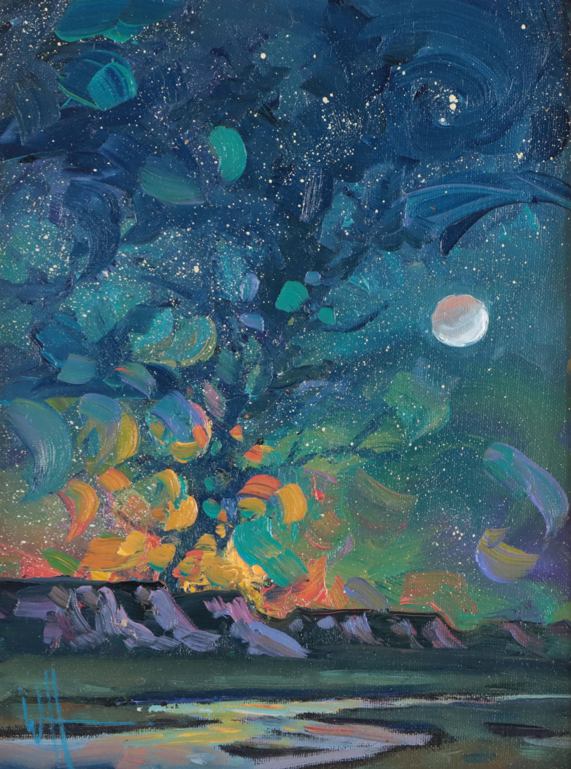 William Hawkins Nocturne Landscape Oil Painting, 2023