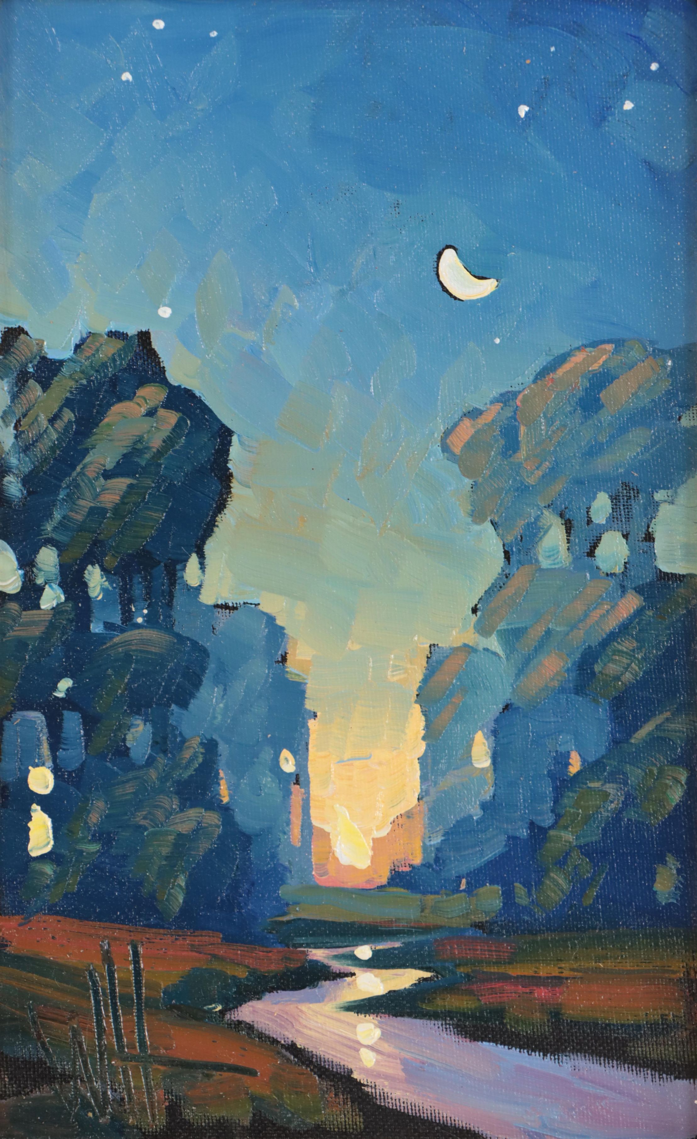 William Hawkins Nocturne Landscape Oil Painting, 2023