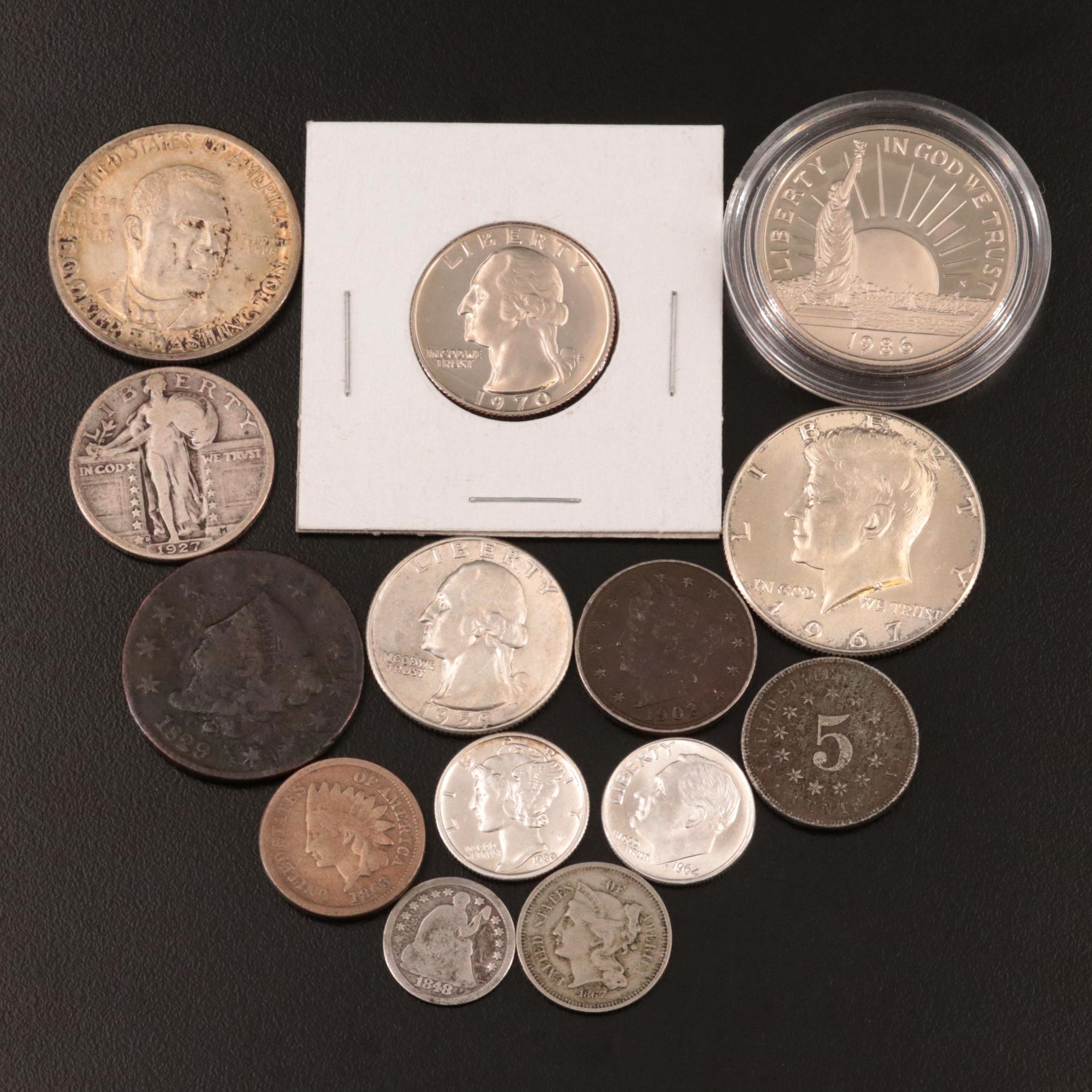 Type Coin Collection Featuring Fourteen Different U.S. Coins