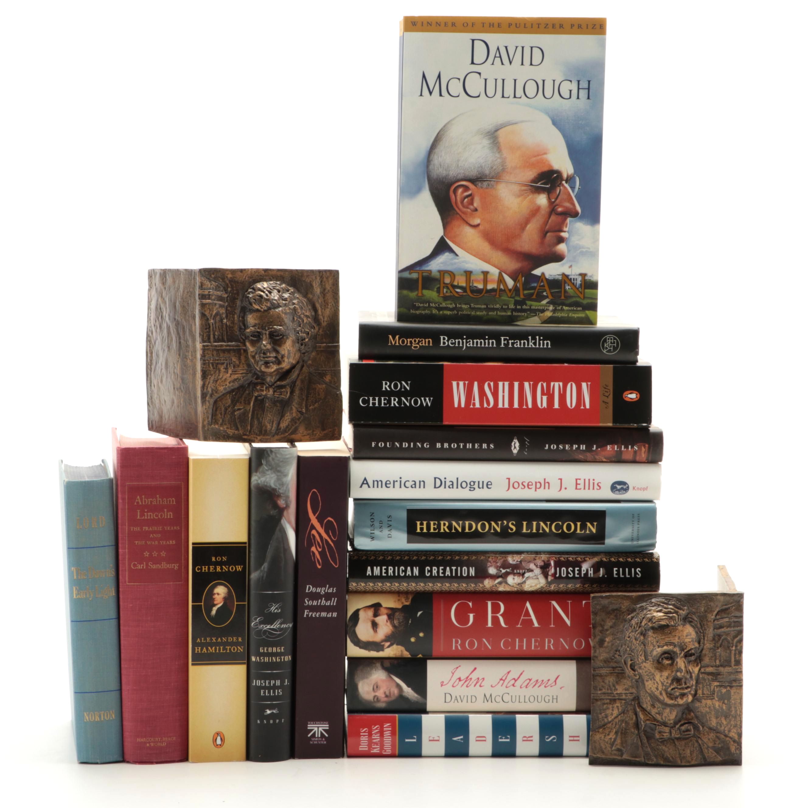 "Alexander Hamilton" by Ron Chernow and More Political Books with Resin Bookends