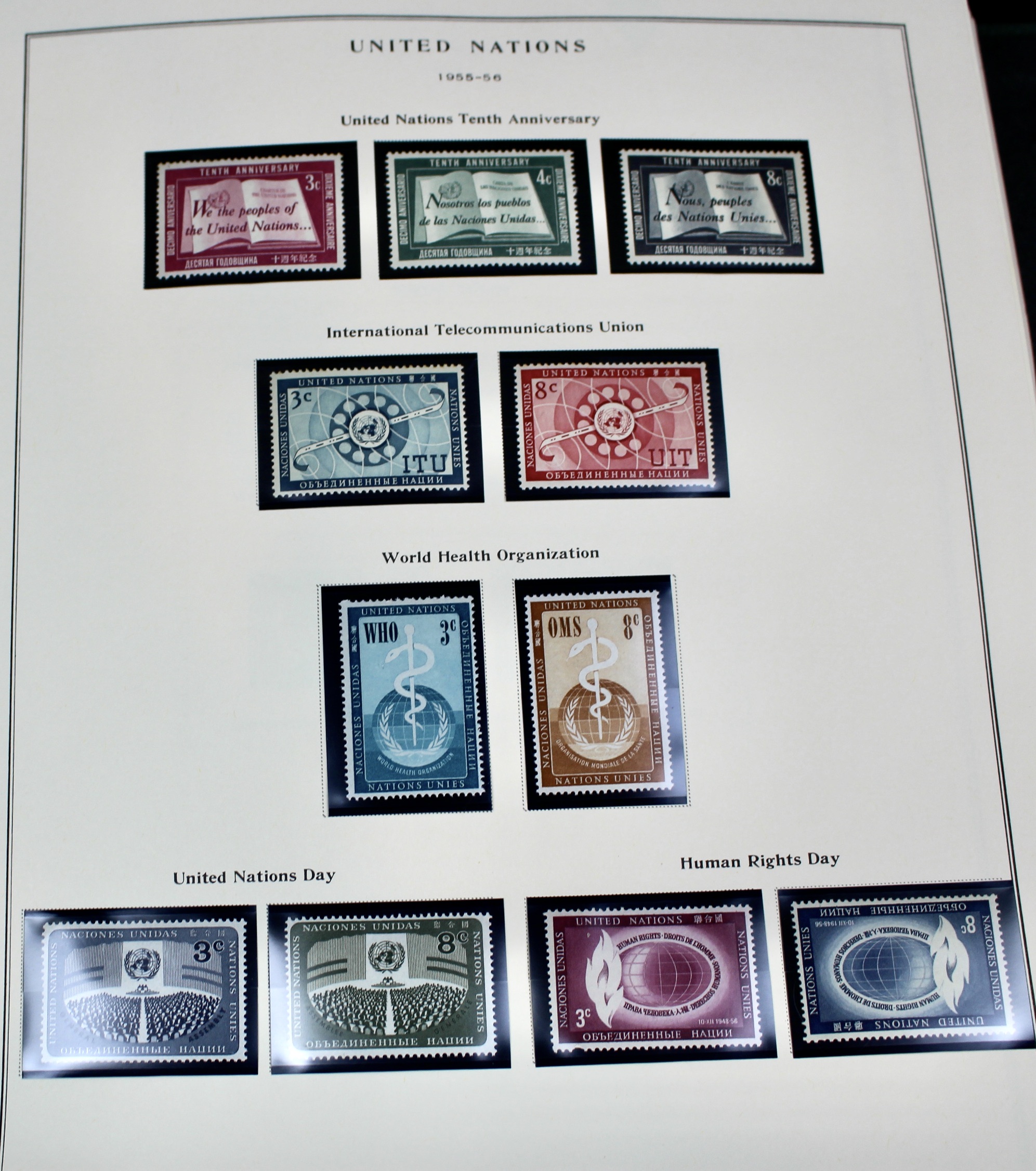Comprehensive Mint Condition United Nations Postage Stamp Collection