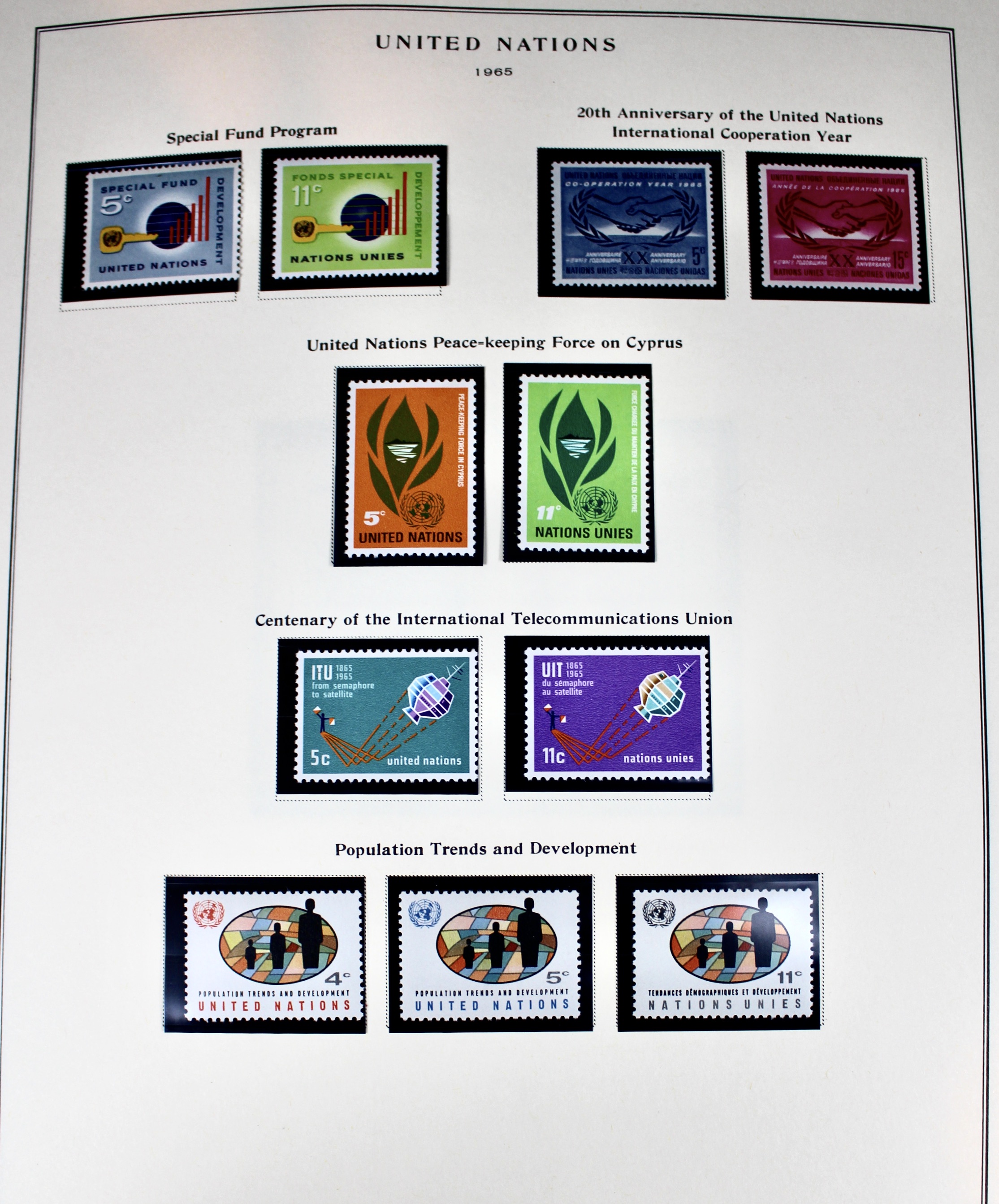Comprehensive Mint Condition United Nations Postage Stamp Collection