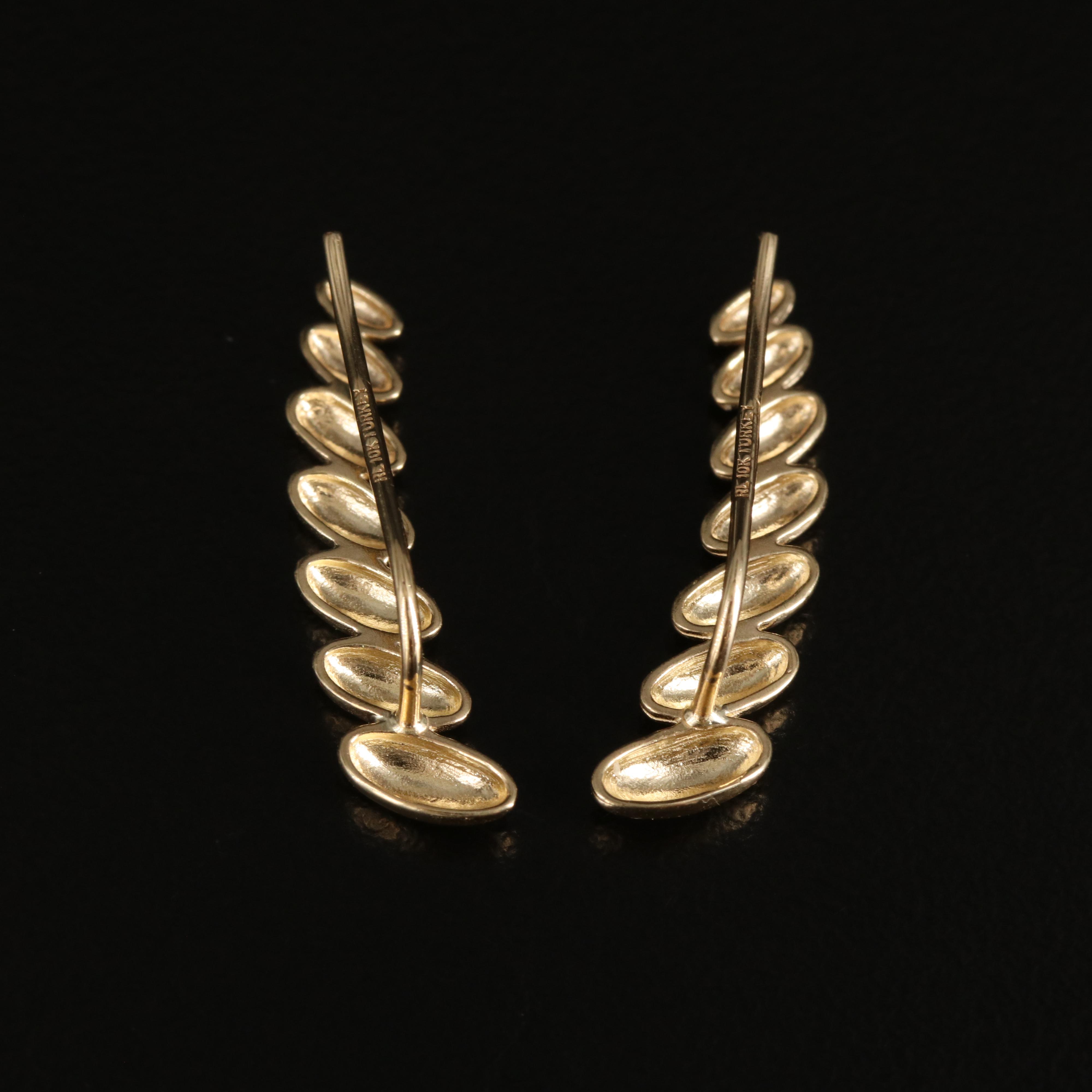 10K Graduated Fluted Ear Climbers