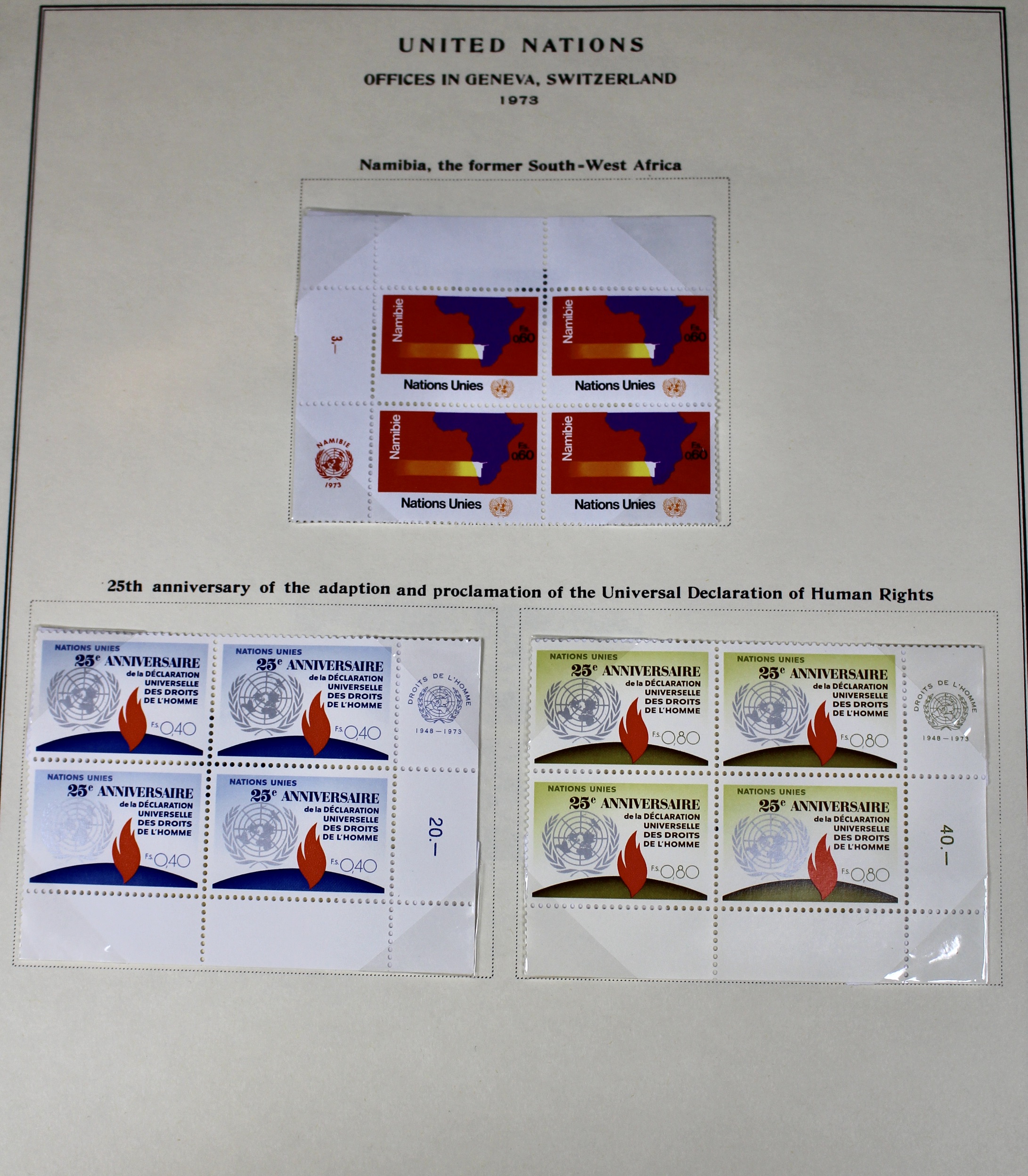 Comprehensive Mint Condition United Nations Postage Stamp Collection