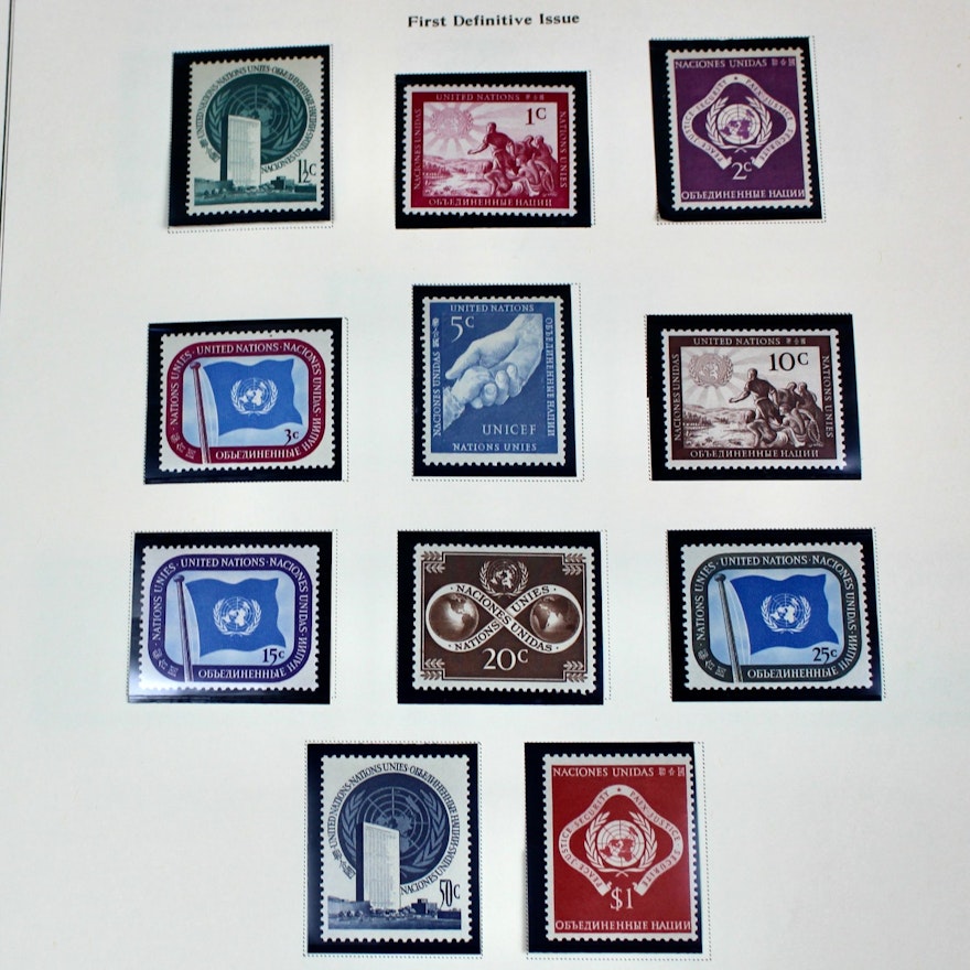 Comprehensive Mint Condition United Nations Postage Stamp Collection