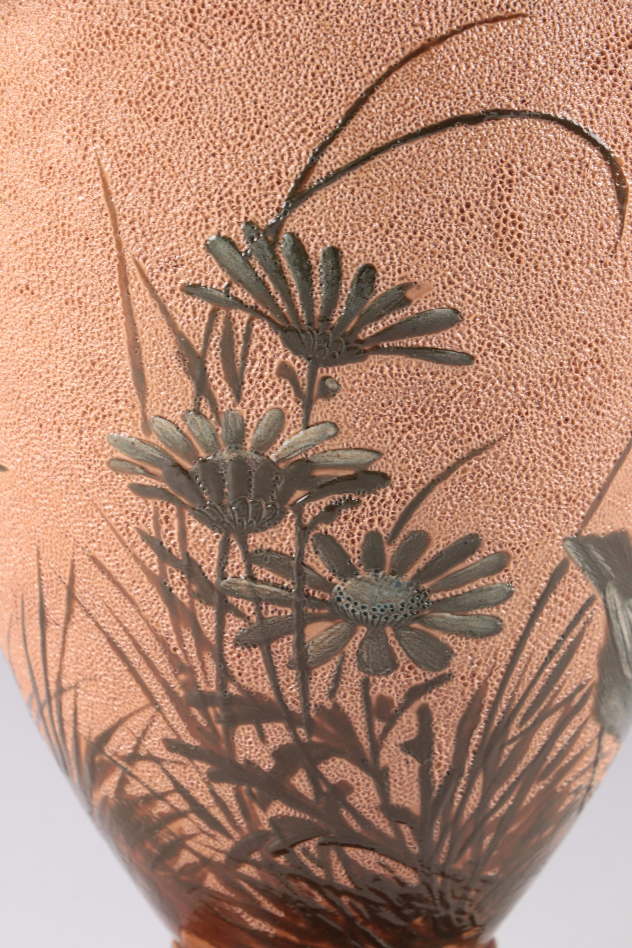 Florence Barlow Royal Doulton Aesthetic Movement Stoneware Vase