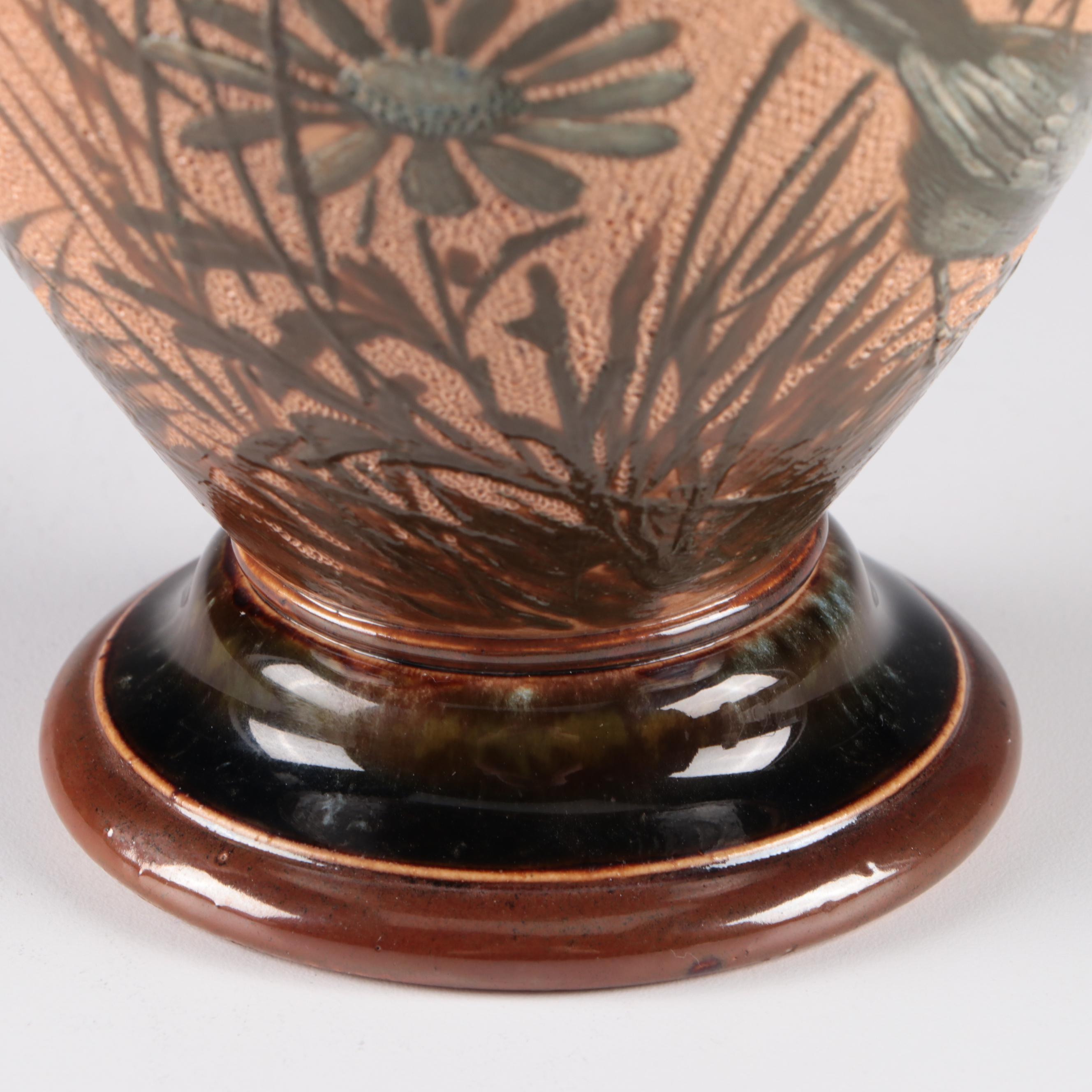 Florence Barlow Royal Doulton Aesthetic Movement Stoneware Vase