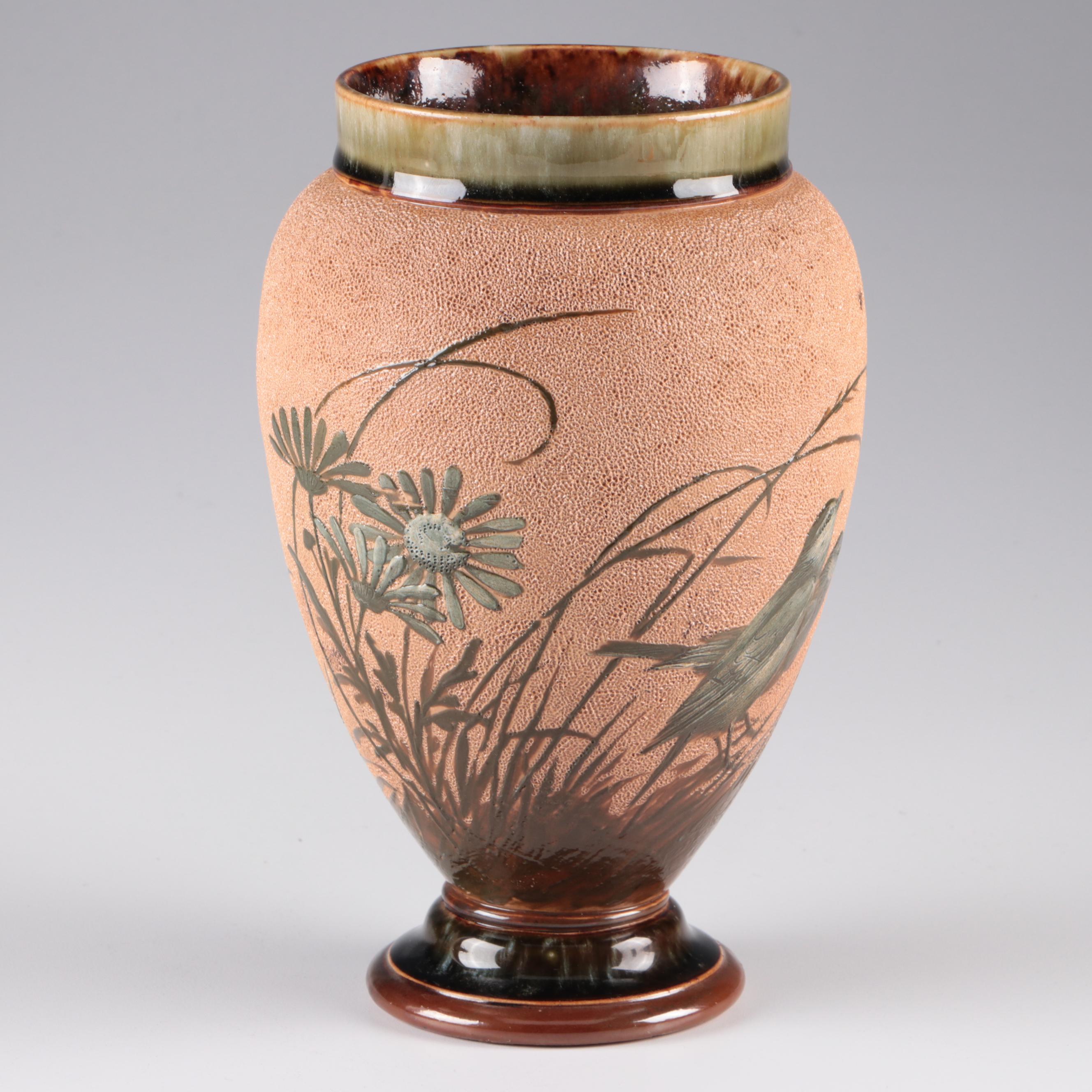 Florence Barlow Royal Doulton Aesthetic Movement Stoneware Vase