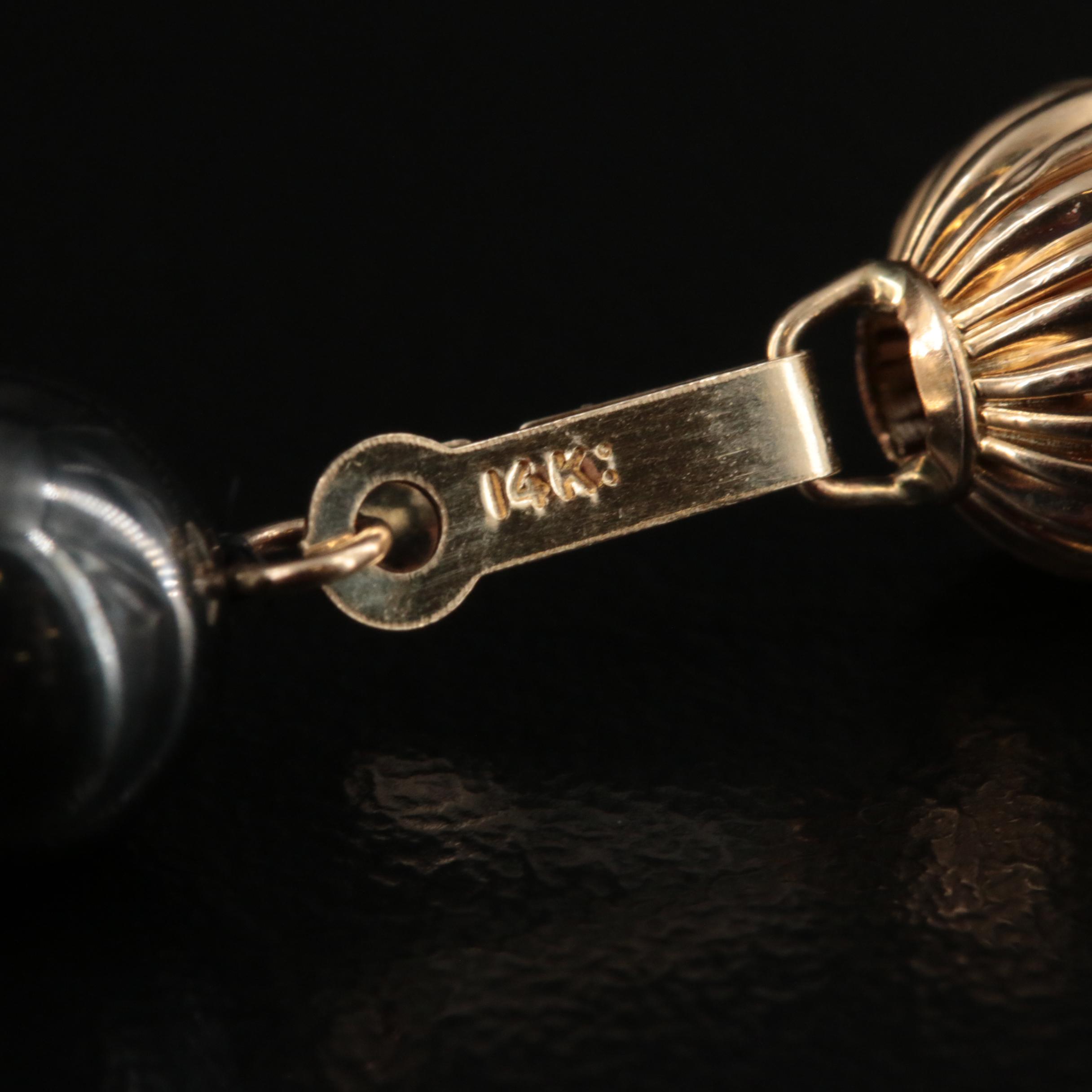 14K Hematite Bead Necklace