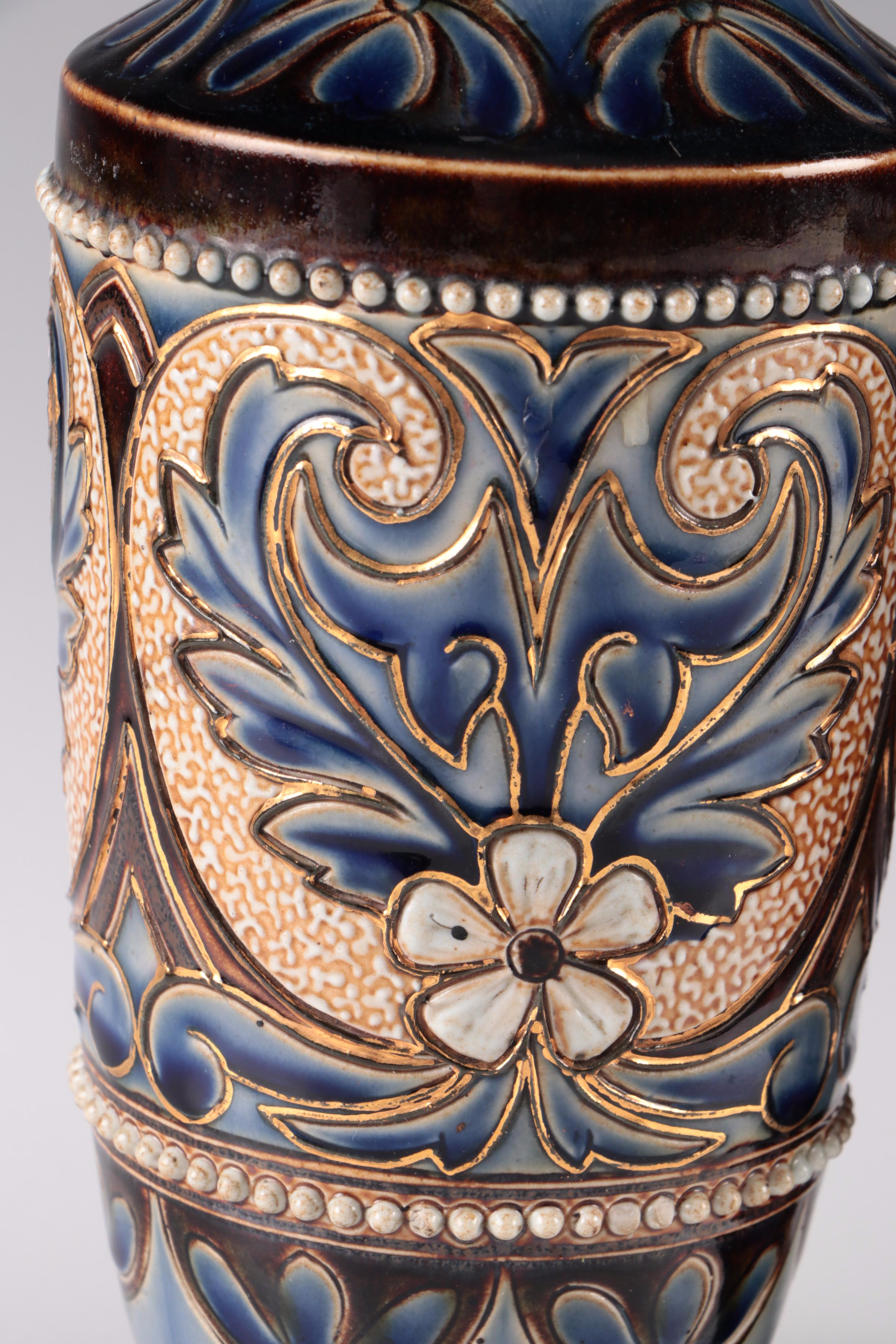 Eliza Simmance Doulton Lambeth English Aesthetic Movement Stoneware Vases