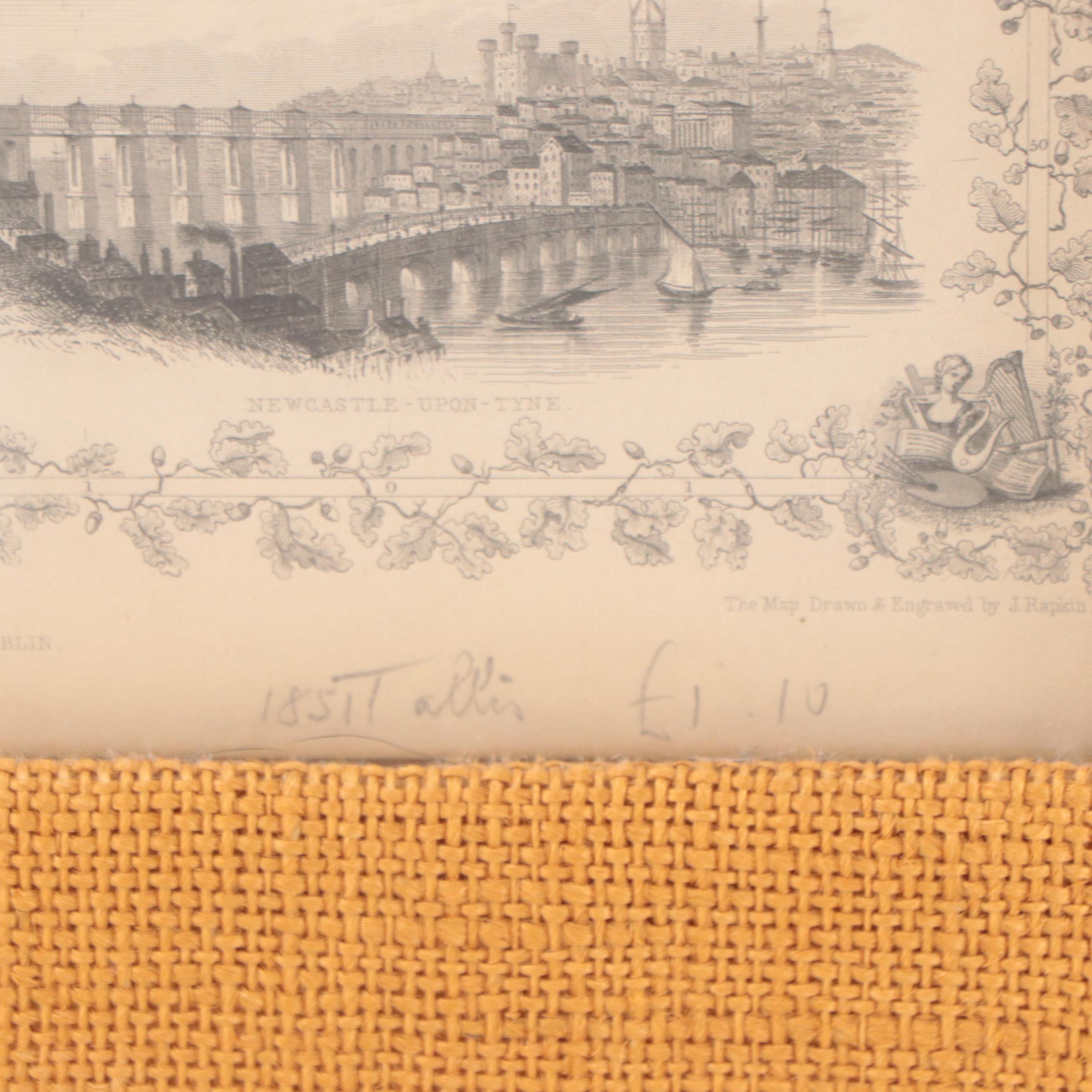 John Rapkin Hand-Colored Engraving Map of England and Wales, 1851