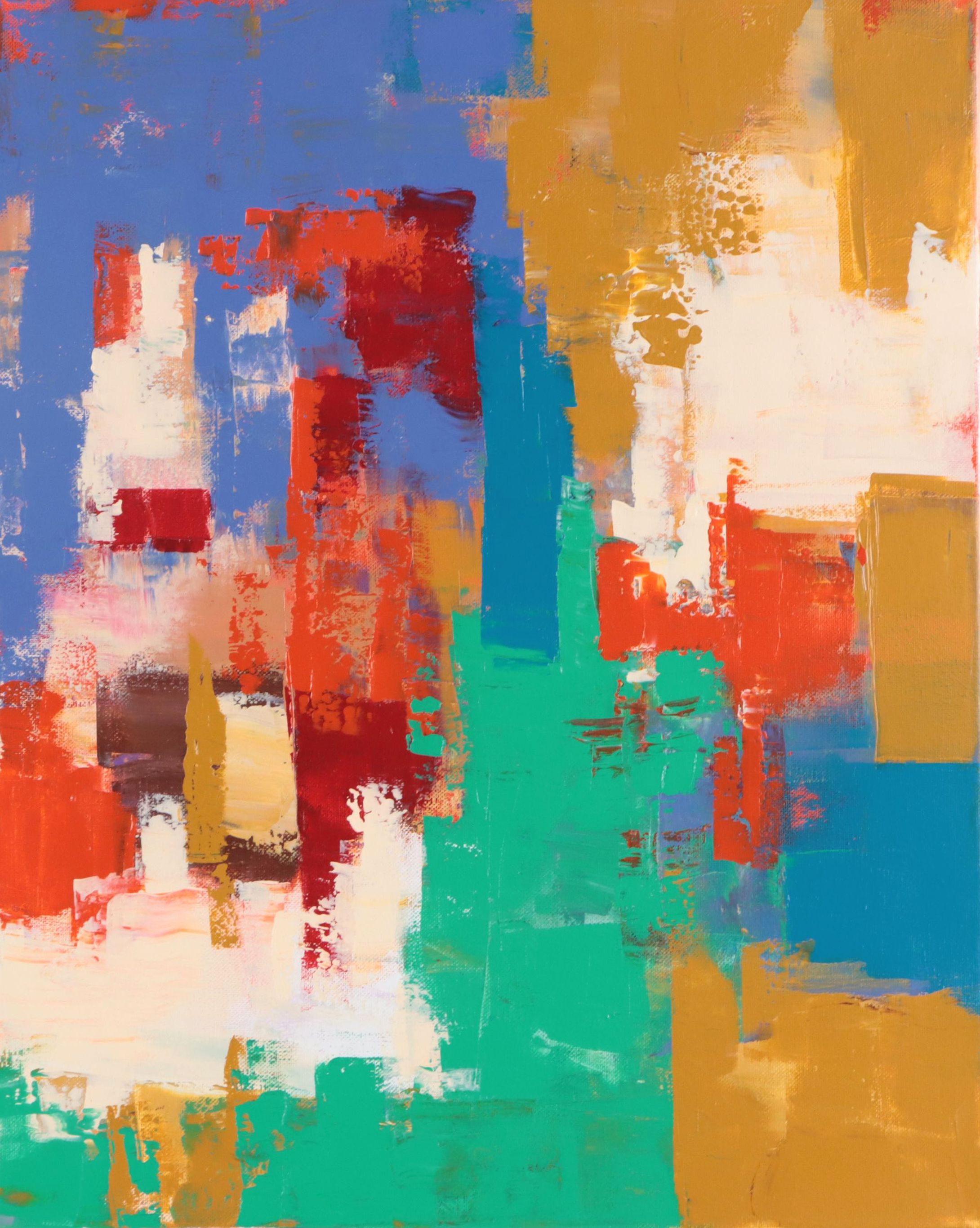 Sanna Abstract Acrylic Painting "Yearning for Quiet," 2023