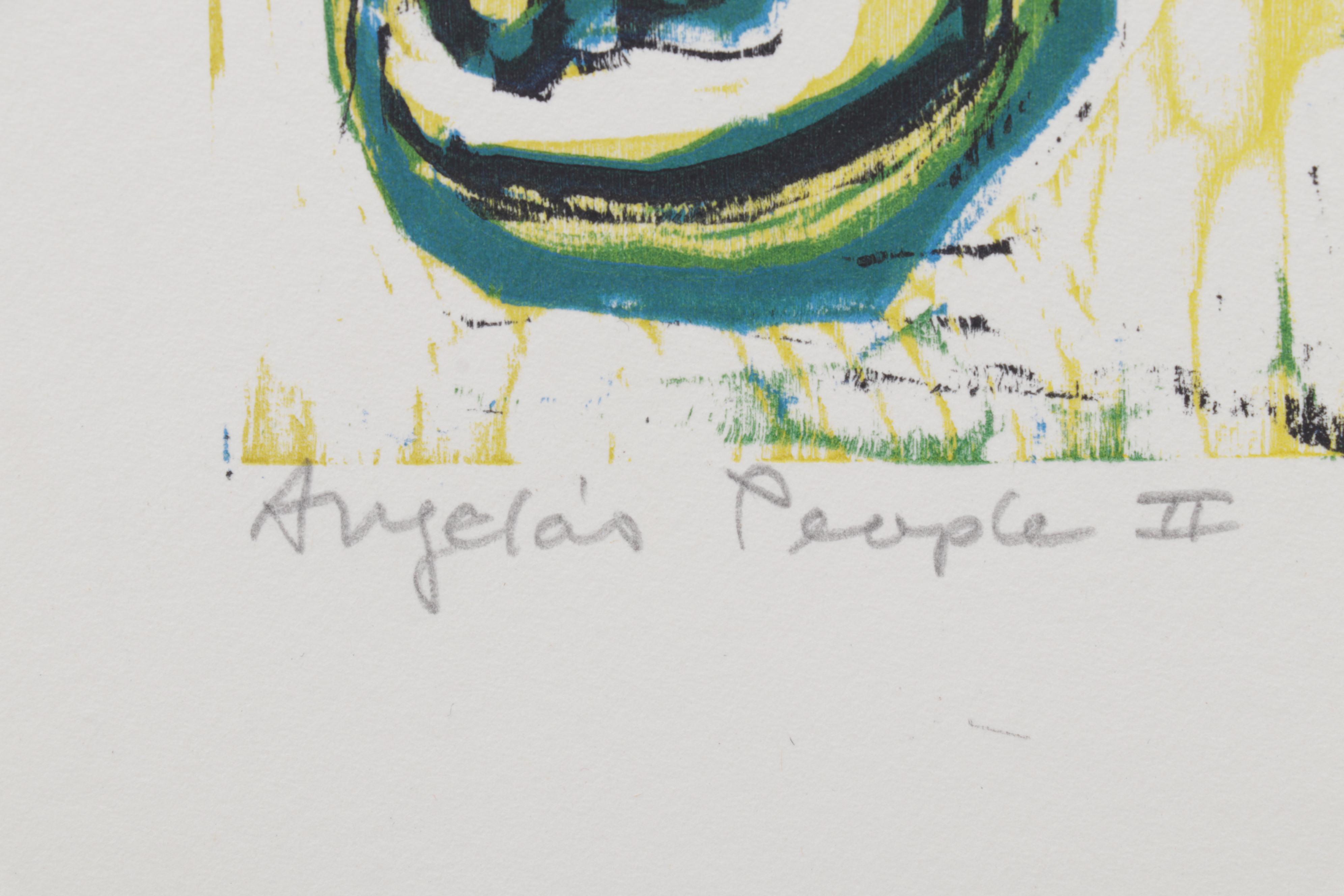 Sidney Chafetz Woodcut "Angela's People II," 1984