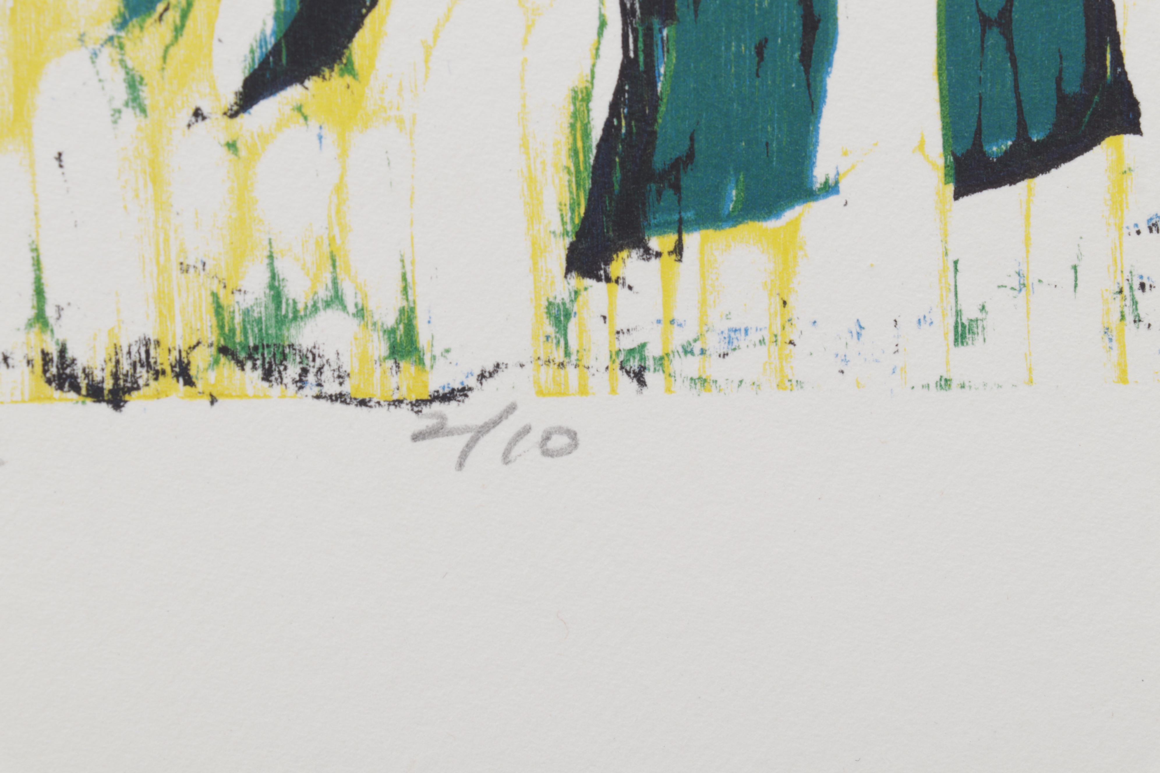 Sidney Chafetz Woodcut "Angela's People II," 1984