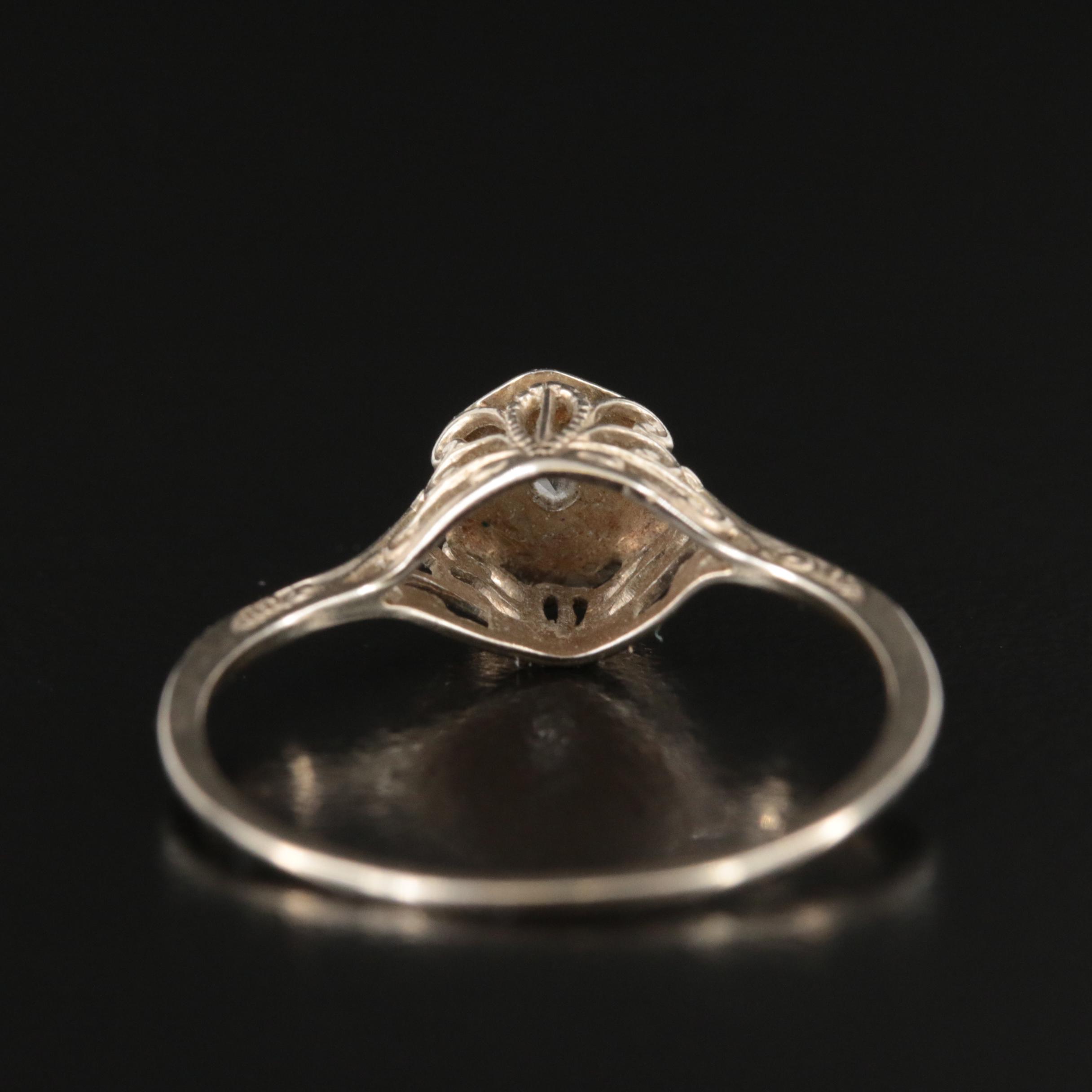Antique 14K 0.02 CT Diamond Ring