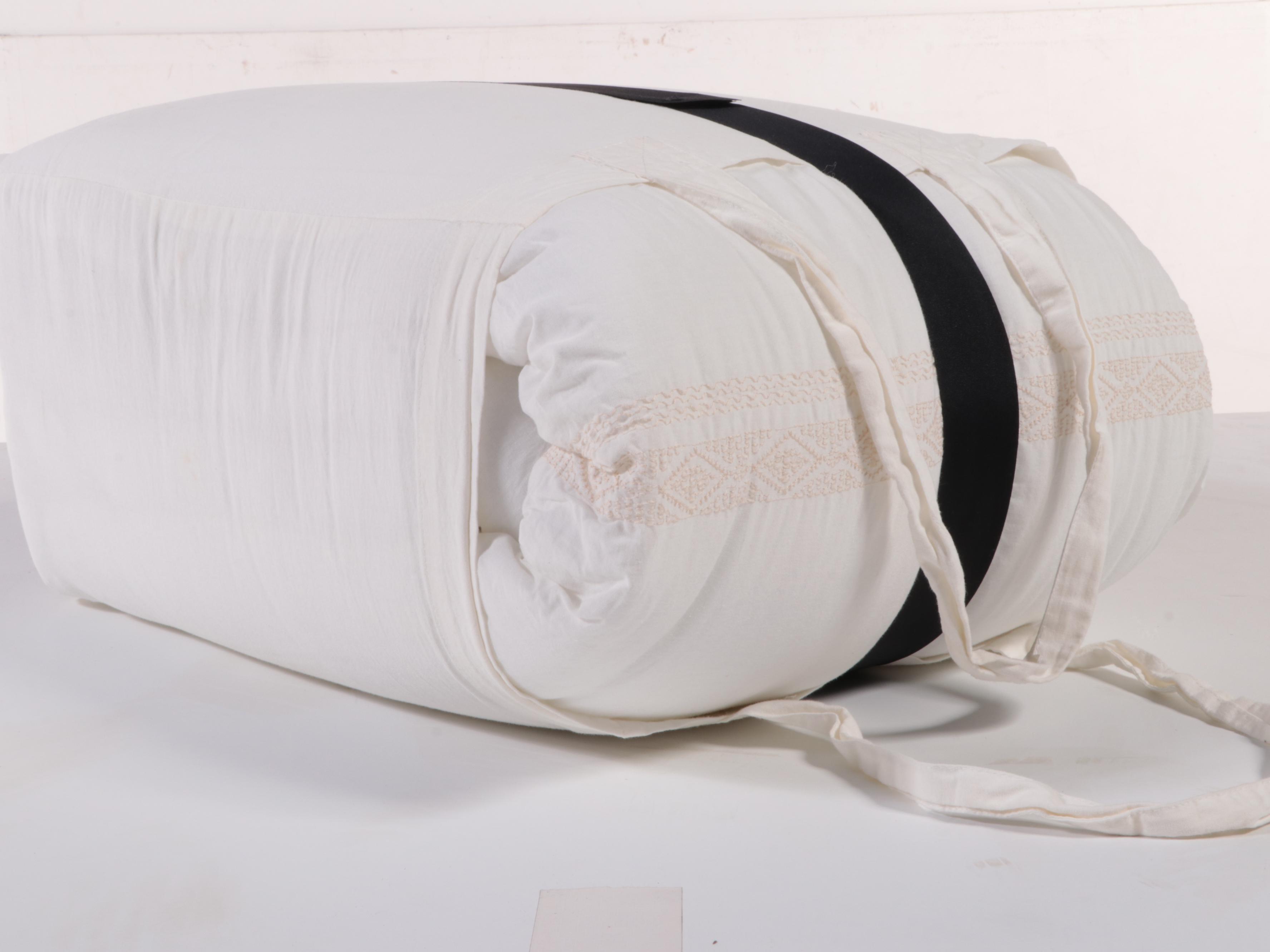 Hearth & Hand with Magnolia Full/Queen Embroidered Stripe Comforter and Sham Set