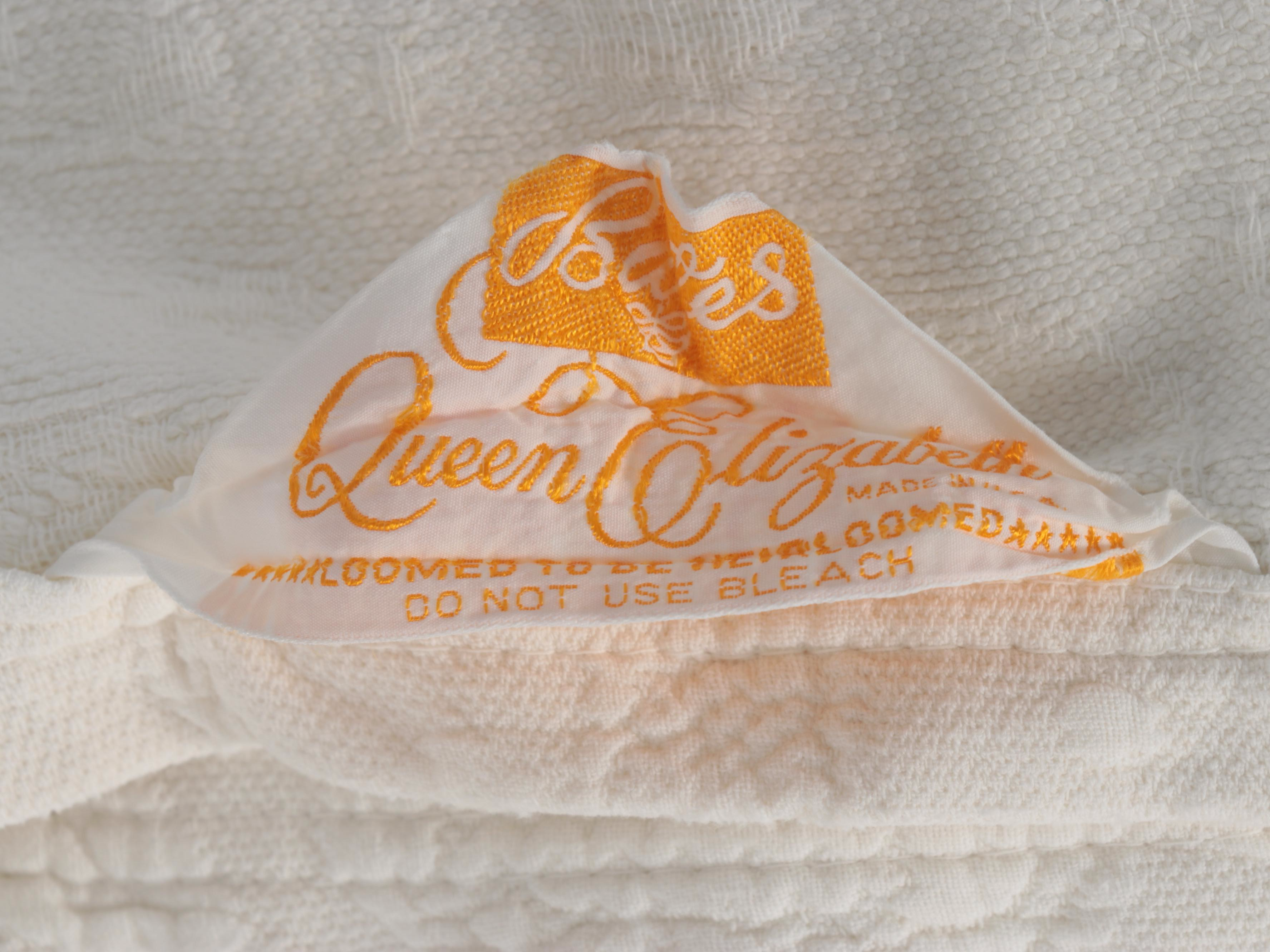 Bates "Queen Elizabeth" Twin Cotton Matelasse Coverlet
