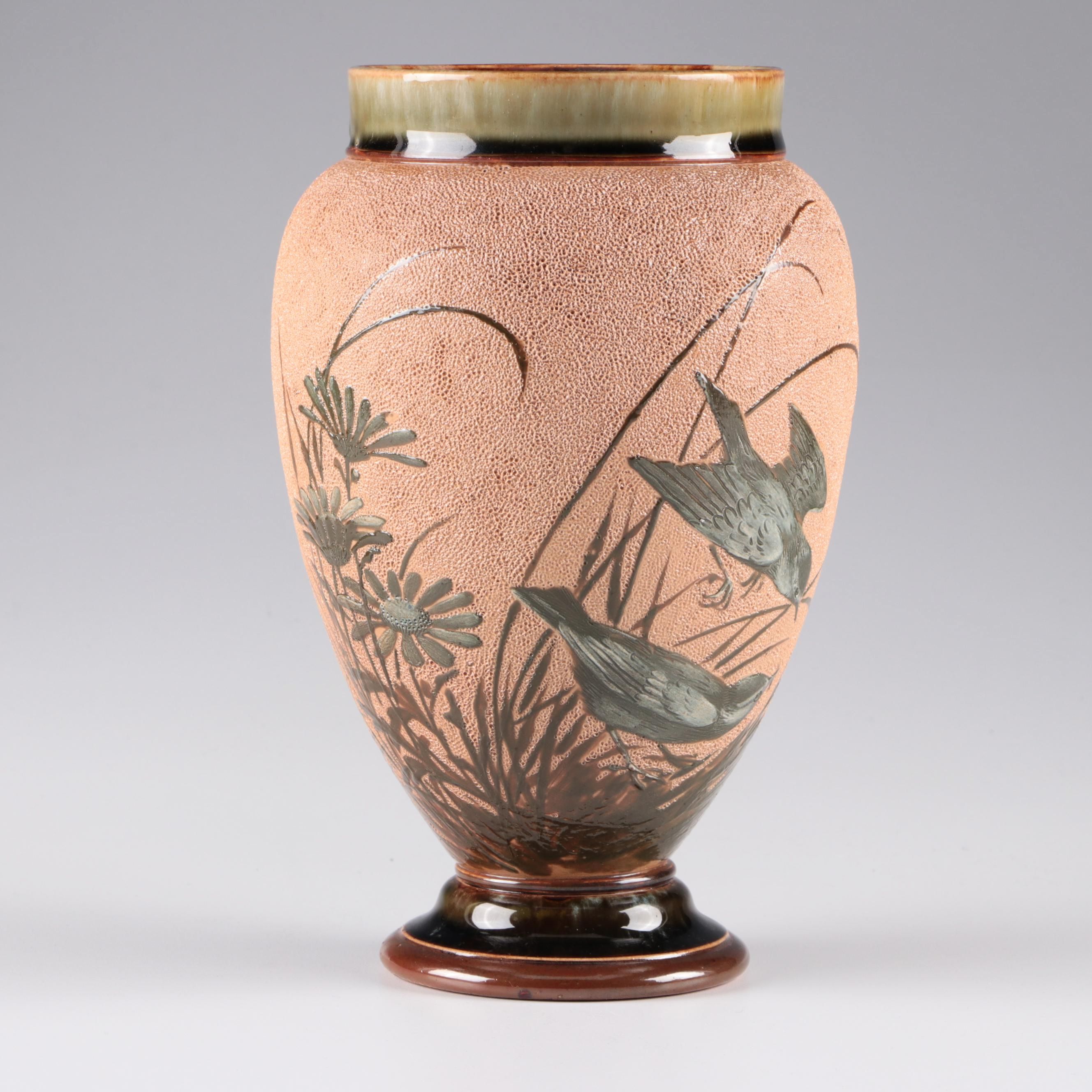 Florence Barlow Royal Doulton Aesthetic Movement Stoneware Vase