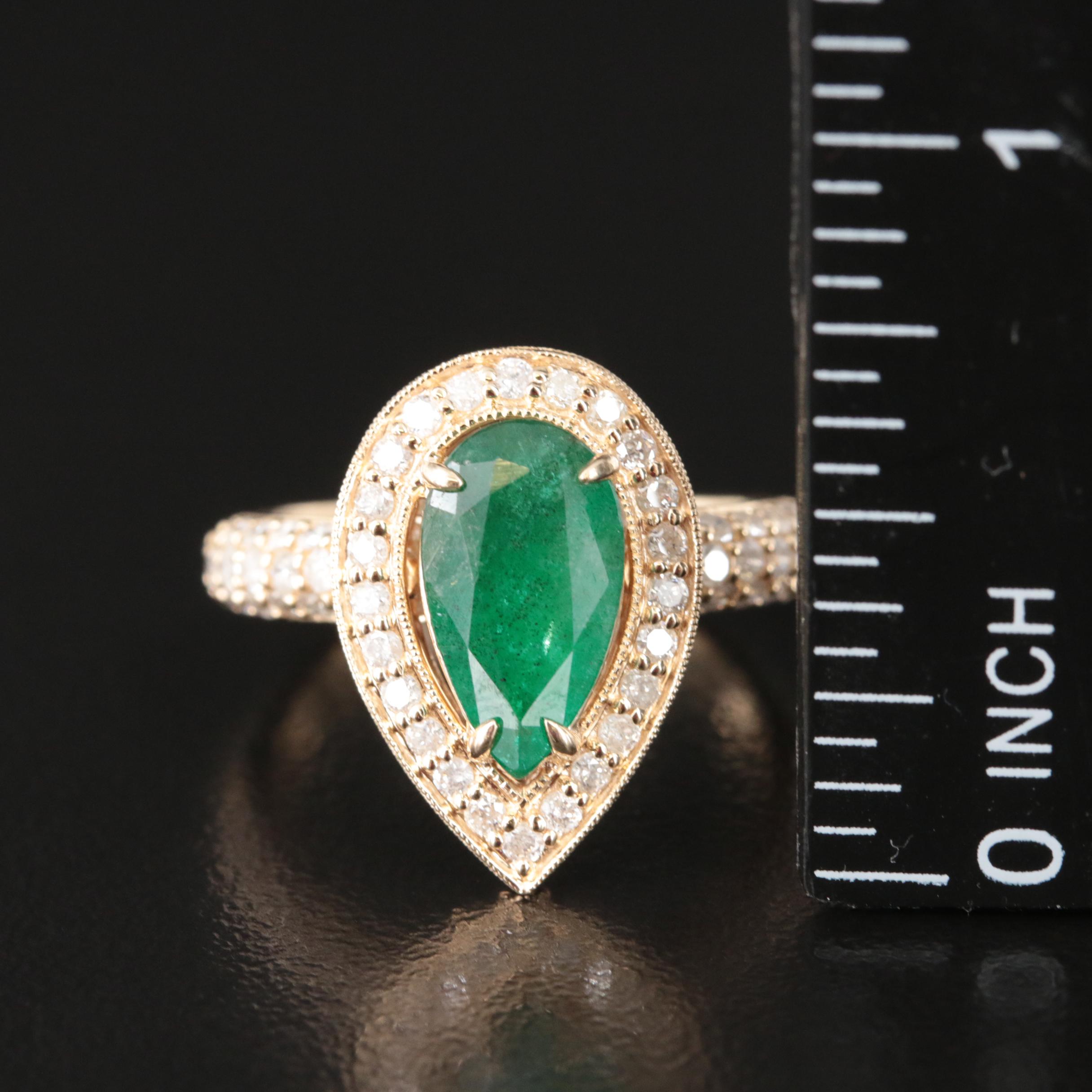 14K 1.76 CT Emerald and 1.50 CTW Diamond Ring