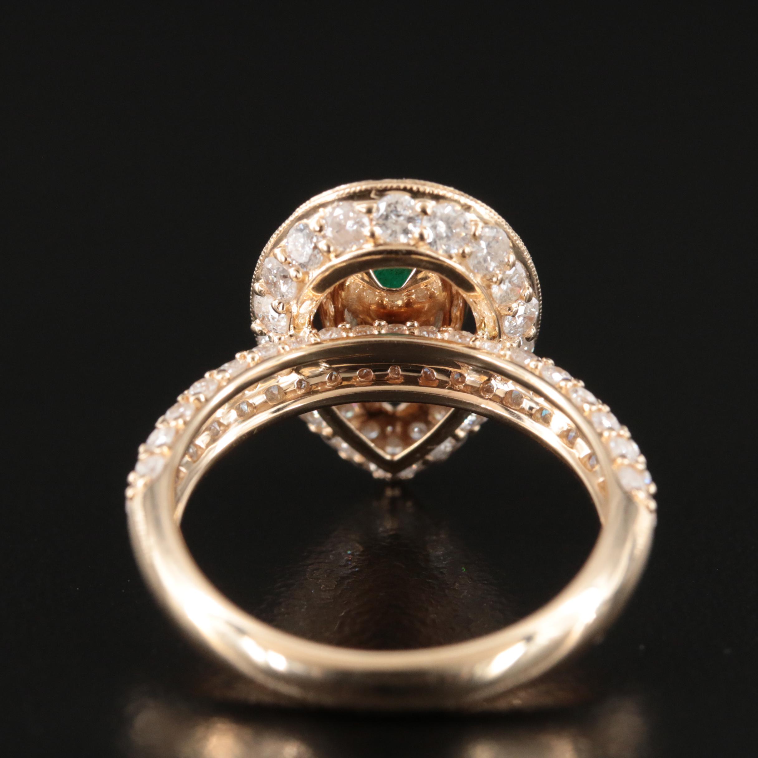 14K 1.76 CT Emerald and 1.50 CTW Diamond Ring