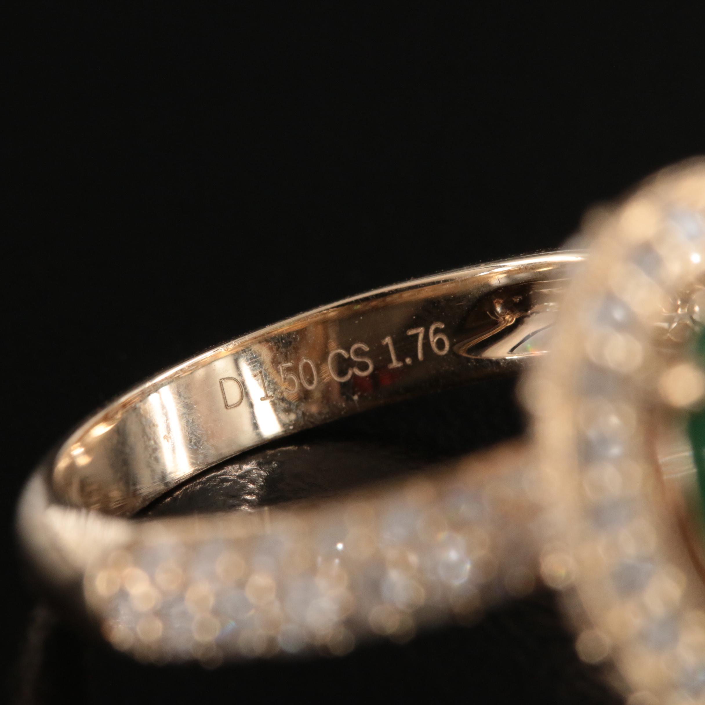 14K 1.76 CT Emerald and 1.50 CTW Diamond Ring