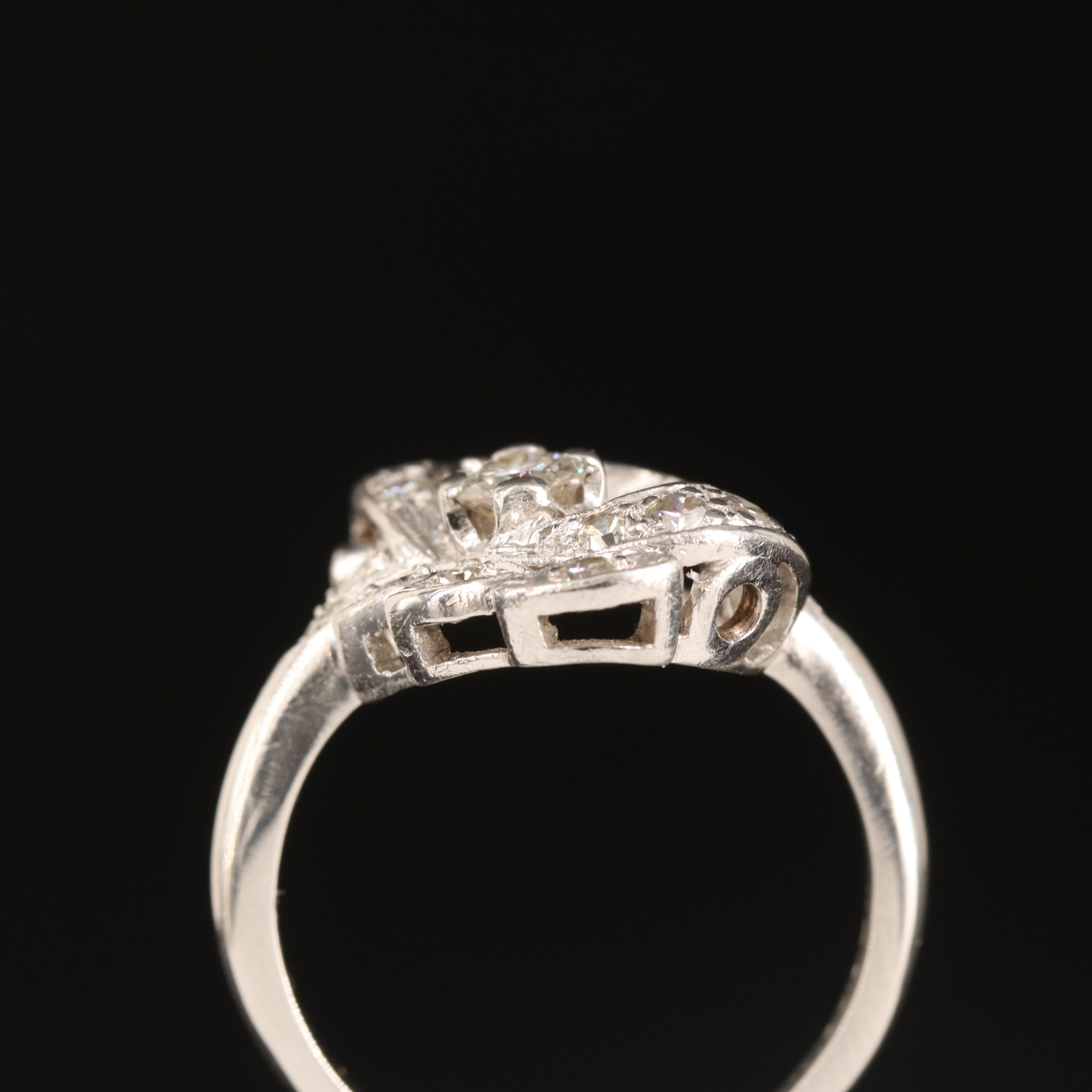 Vintage Platinum 0.68 CTW Diamond Ring