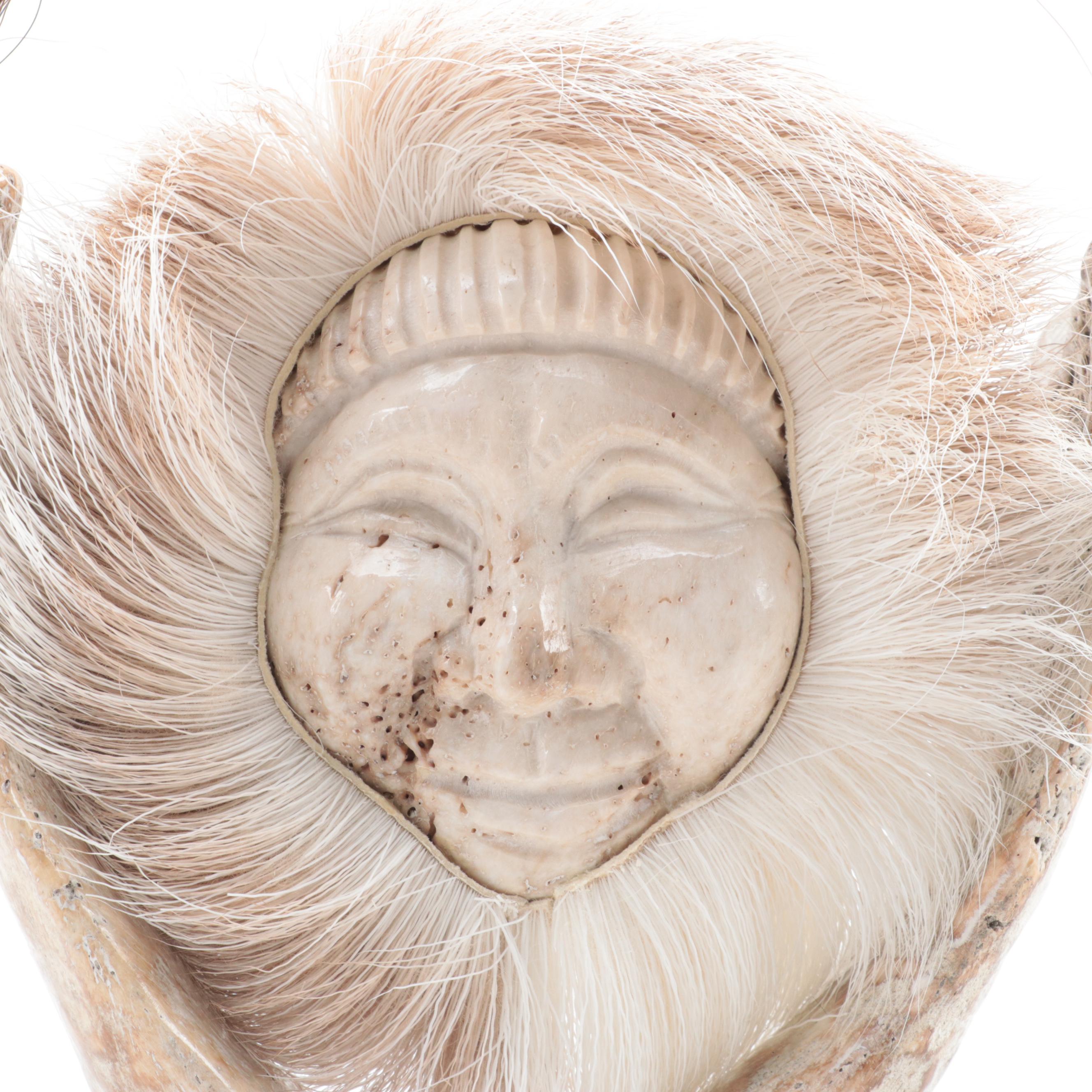 Alaskan Inuit Carved Jaw Bone Sculpture