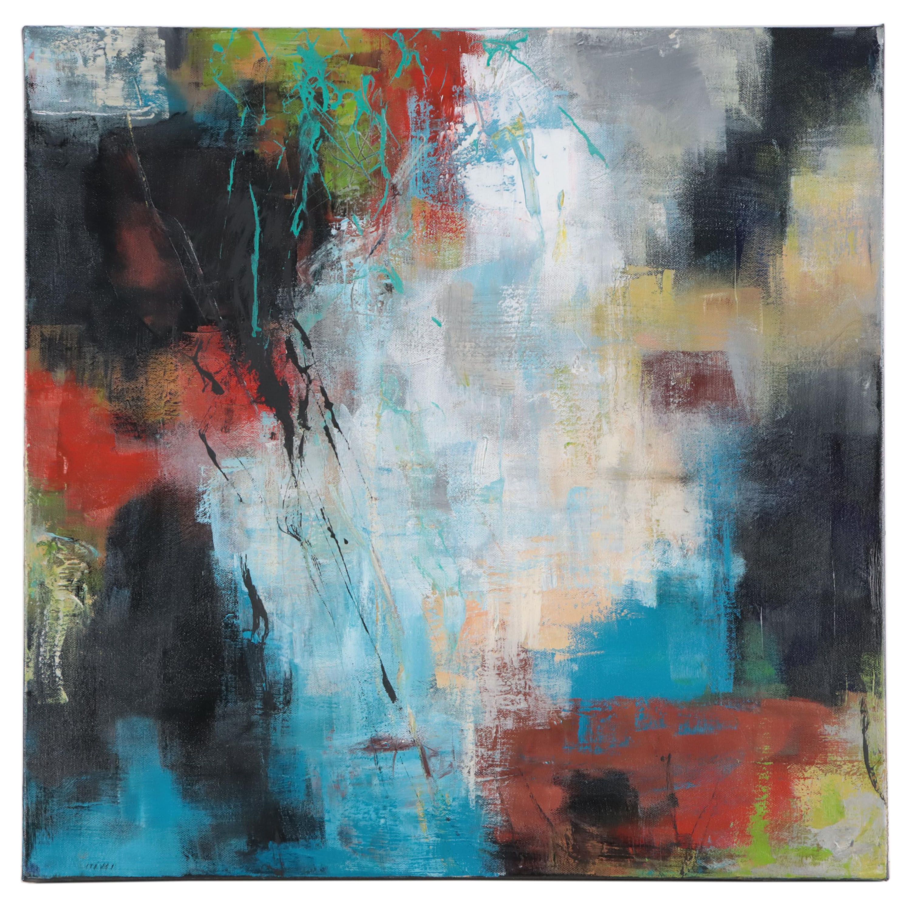 Sanna Abstract Acrylic Painting "Seeking Mountain Air," 2023