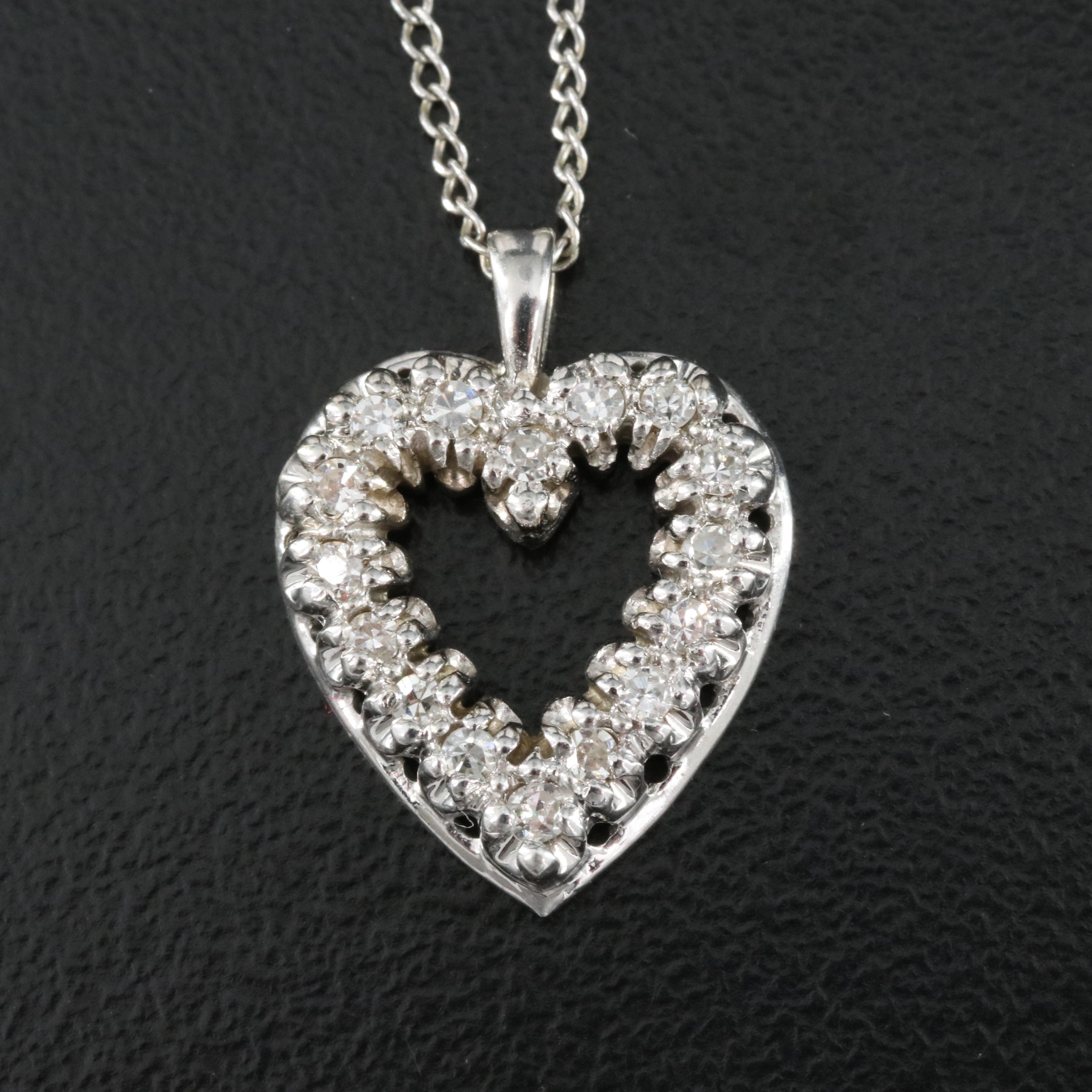 14K 0.16 CTW Diamond Heart Pendant Necklace
