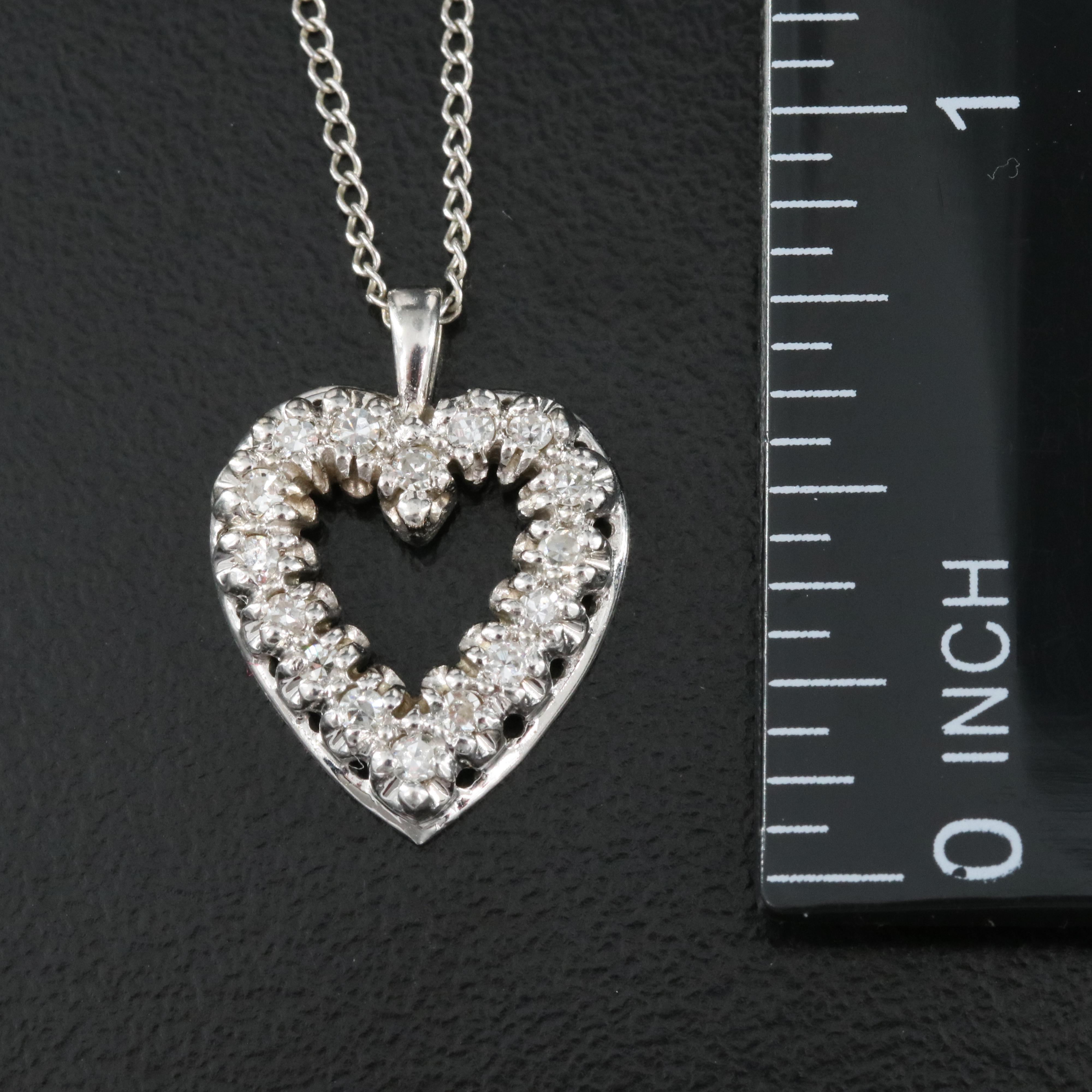14K 0.16 CTW Diamond Heart Pendant Necklace