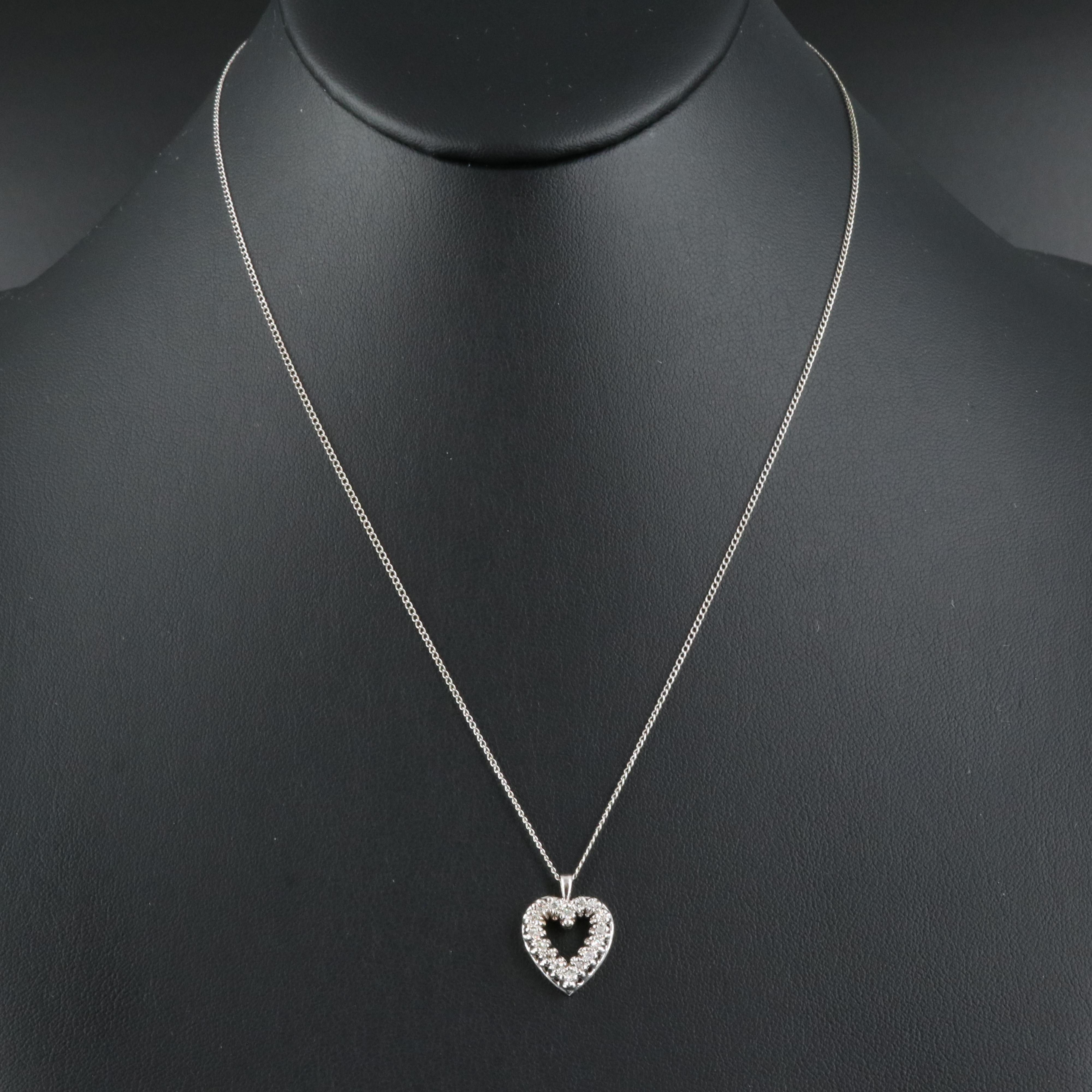 14K 0.16 CTW Diamond Heart Pendant Necklace