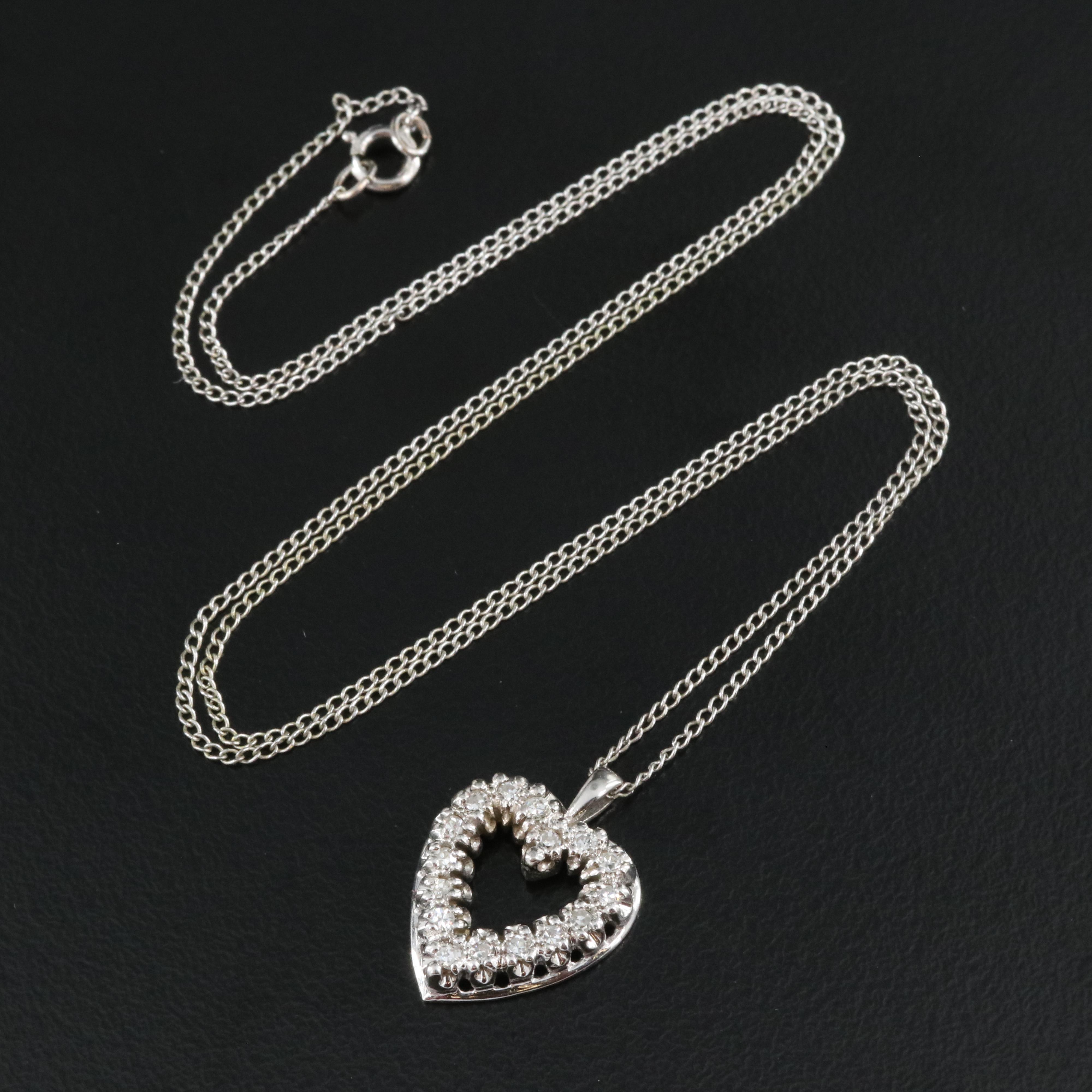 14K 0.16 CTW Diamond Heart Pendant Necklace