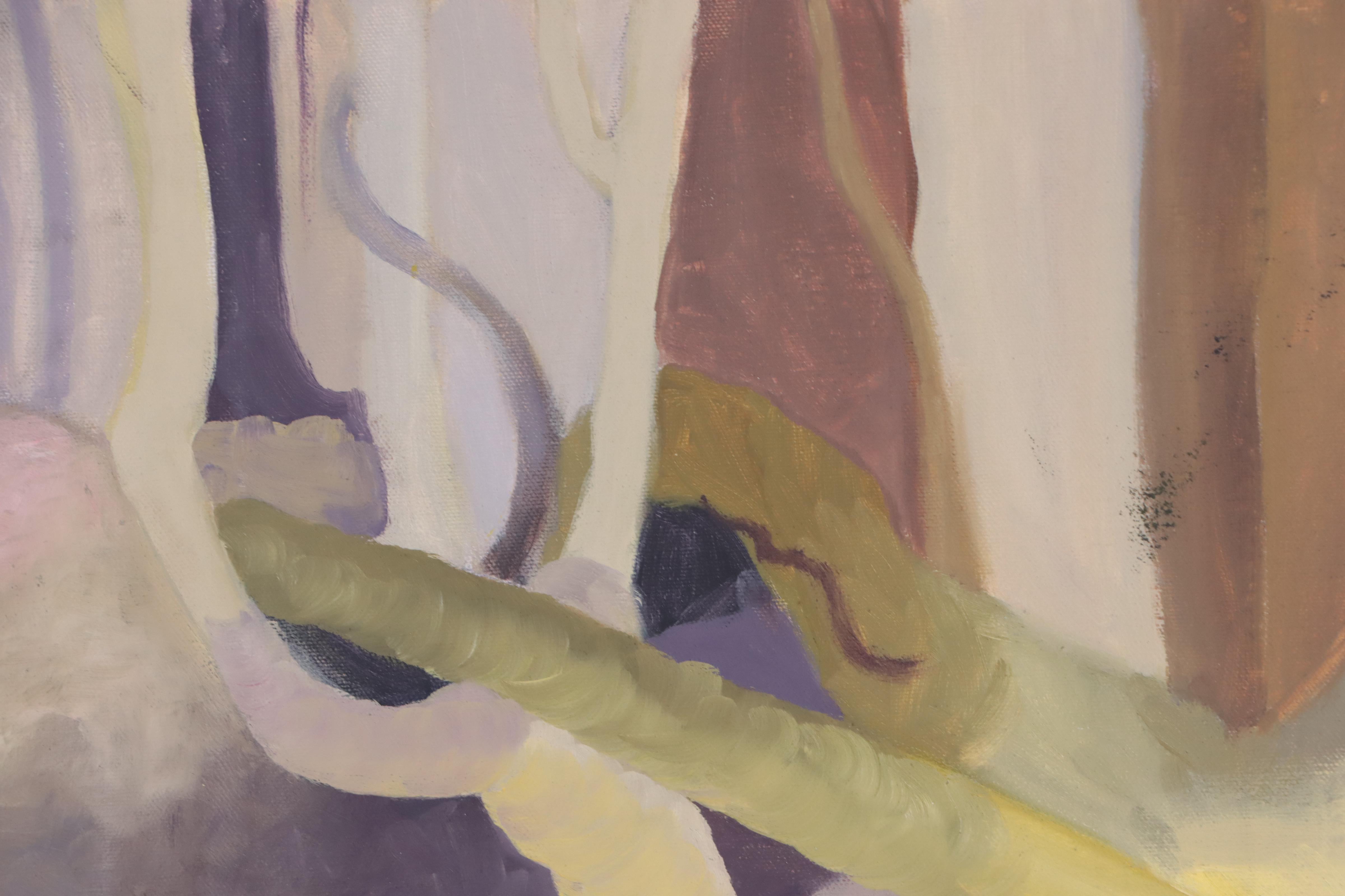 Katrina Halter Oil Painting of Stylized Woodland Landscape