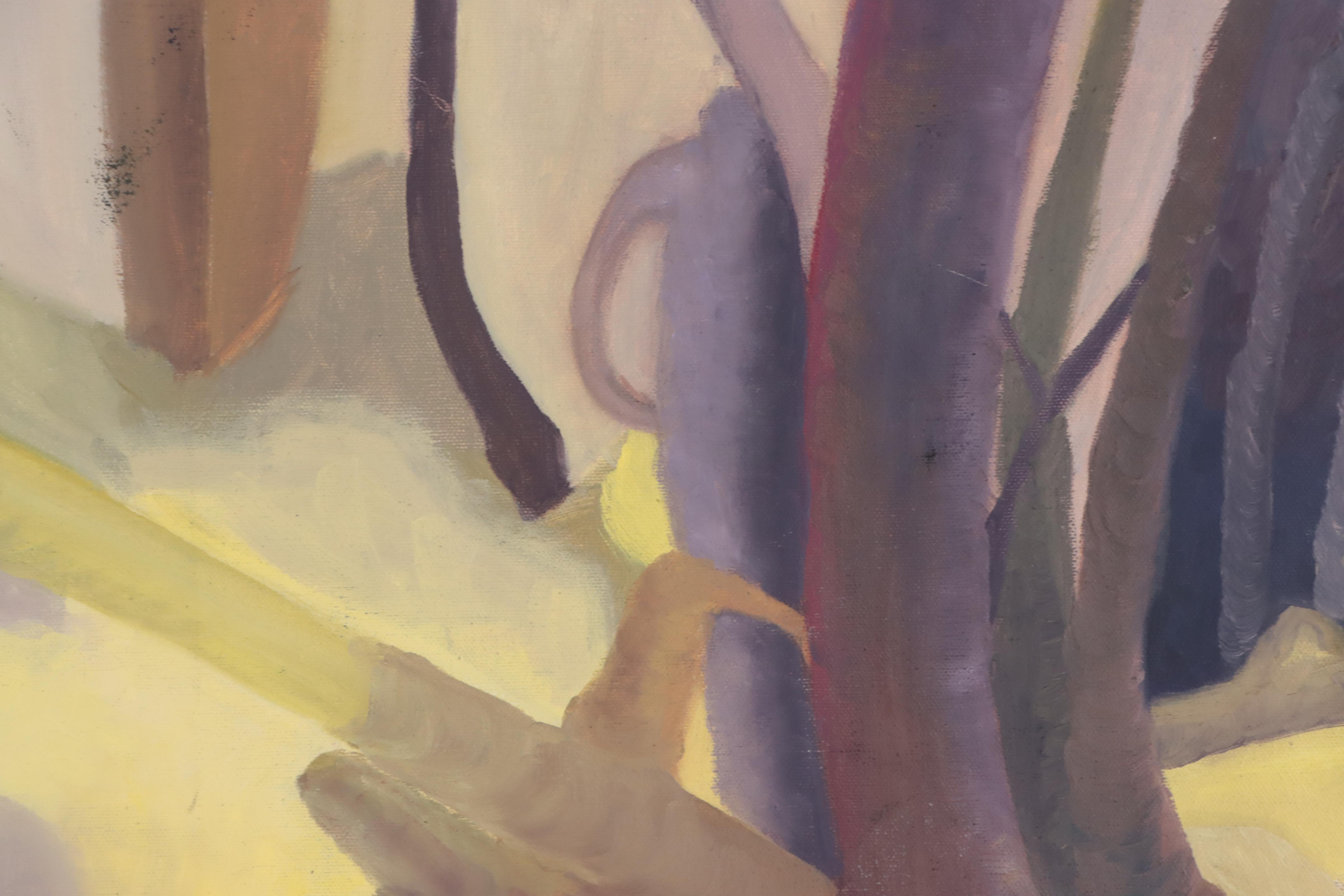 Katrina Halter Oil Painting of Stylized Woodland Landscape