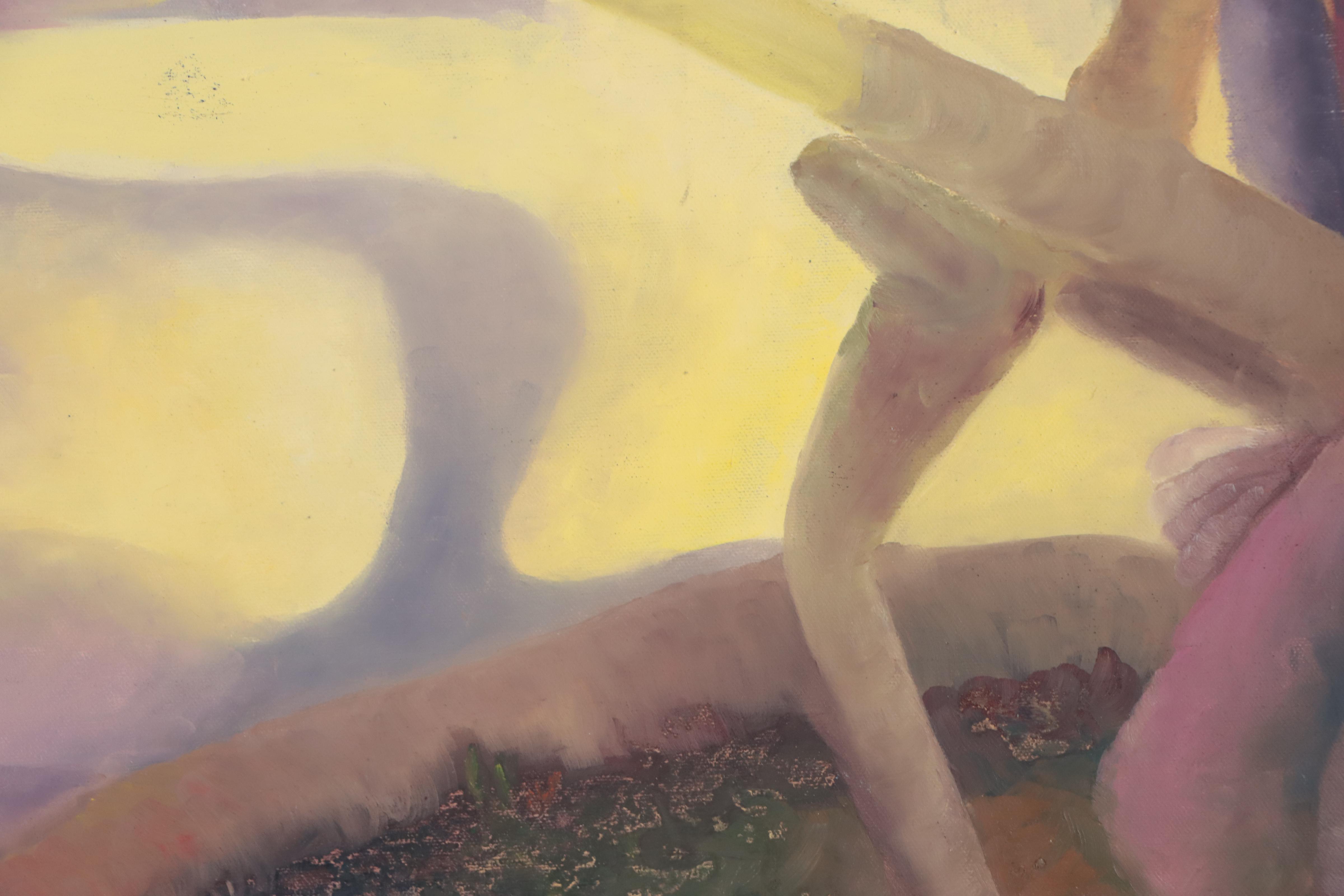 Katrina Halter Oil Painting of Stylized Woodland Landscape