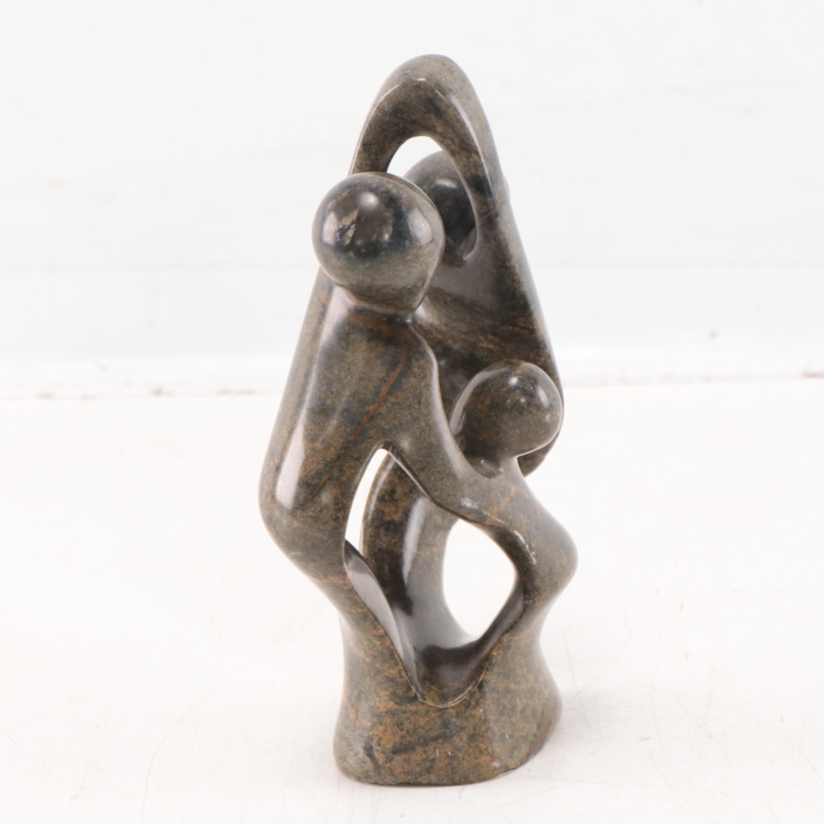Shona Style Carved Soapstone Sculpture of Dancing Figures, Zimbabwe