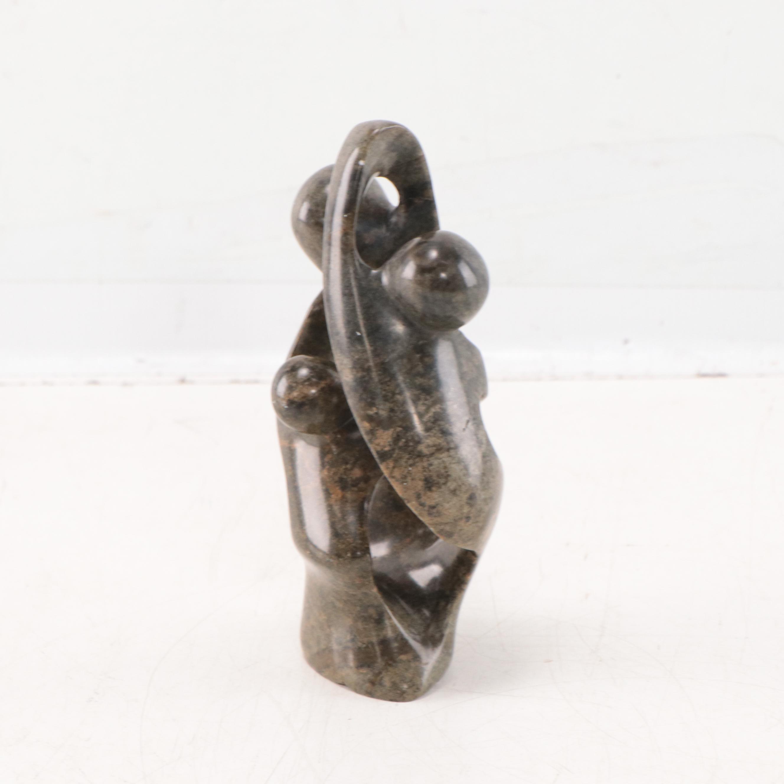 Shona Style Carved Soapstone Sculpture of Dancing Figures, Zimbabwe