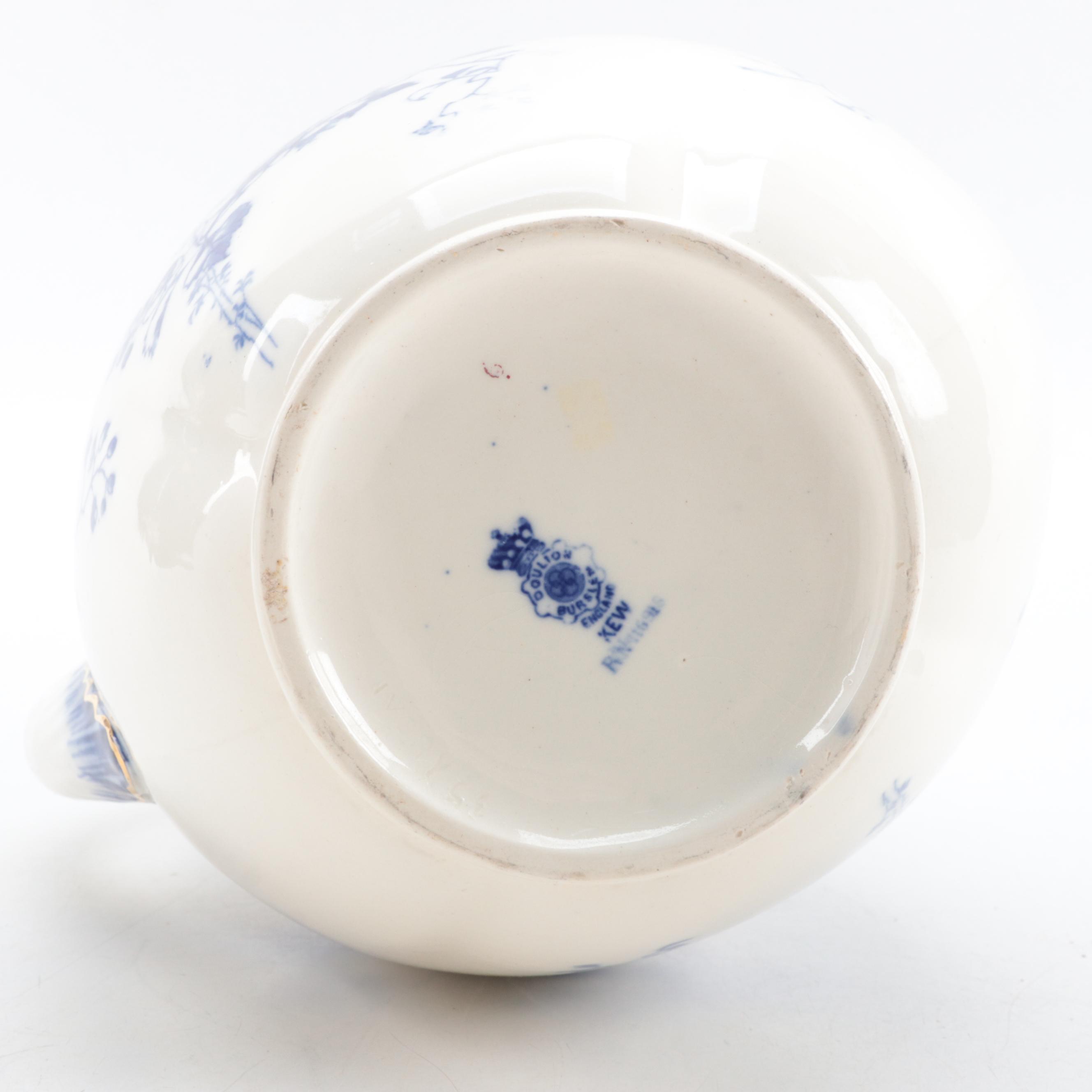 Royal Doulton "Kew" Transferware Ironstone Pitcher and Basin, Late 19th Century