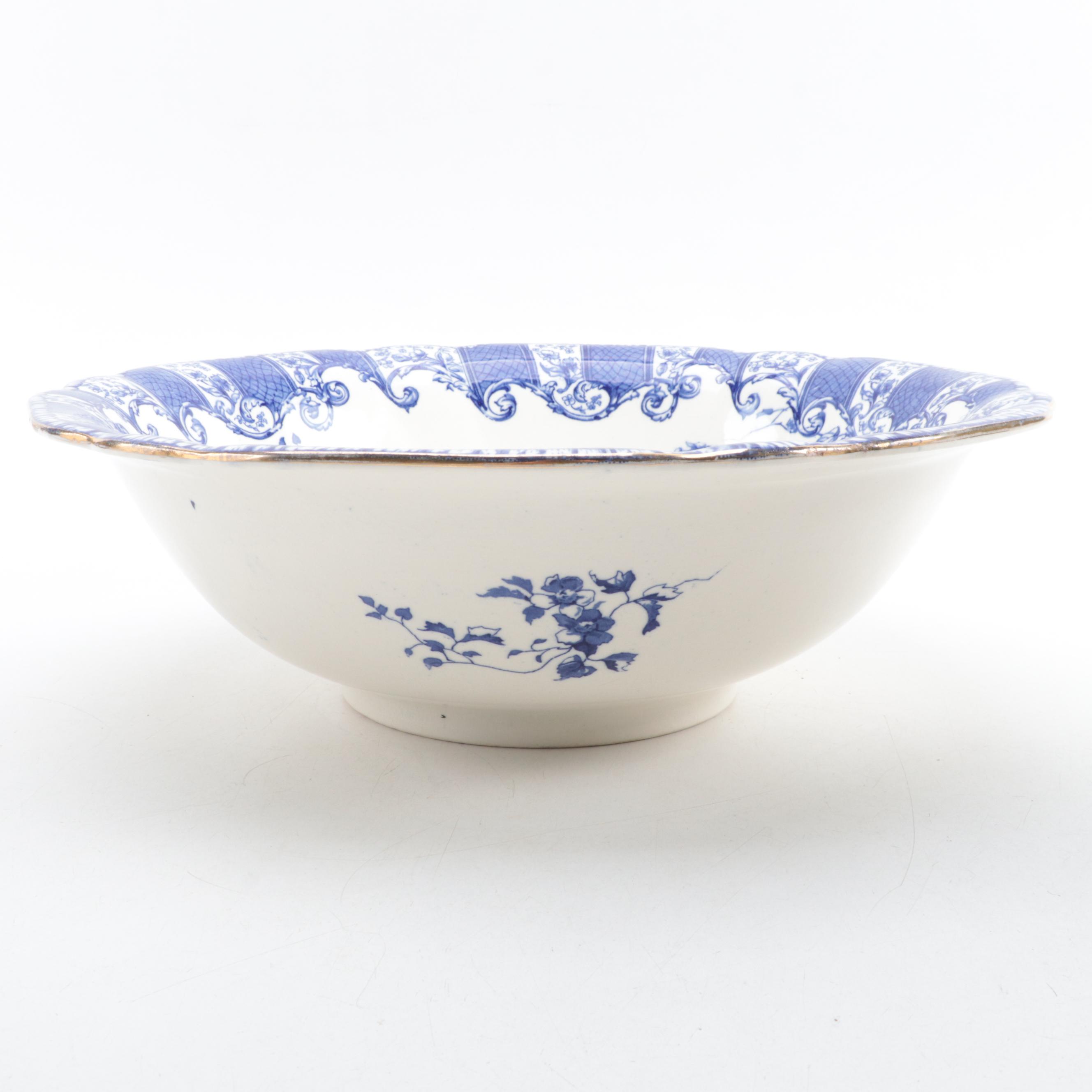 Royal Doulton "Kew" Transferware Ironstone Pitcher and Basin, Late 19th Century