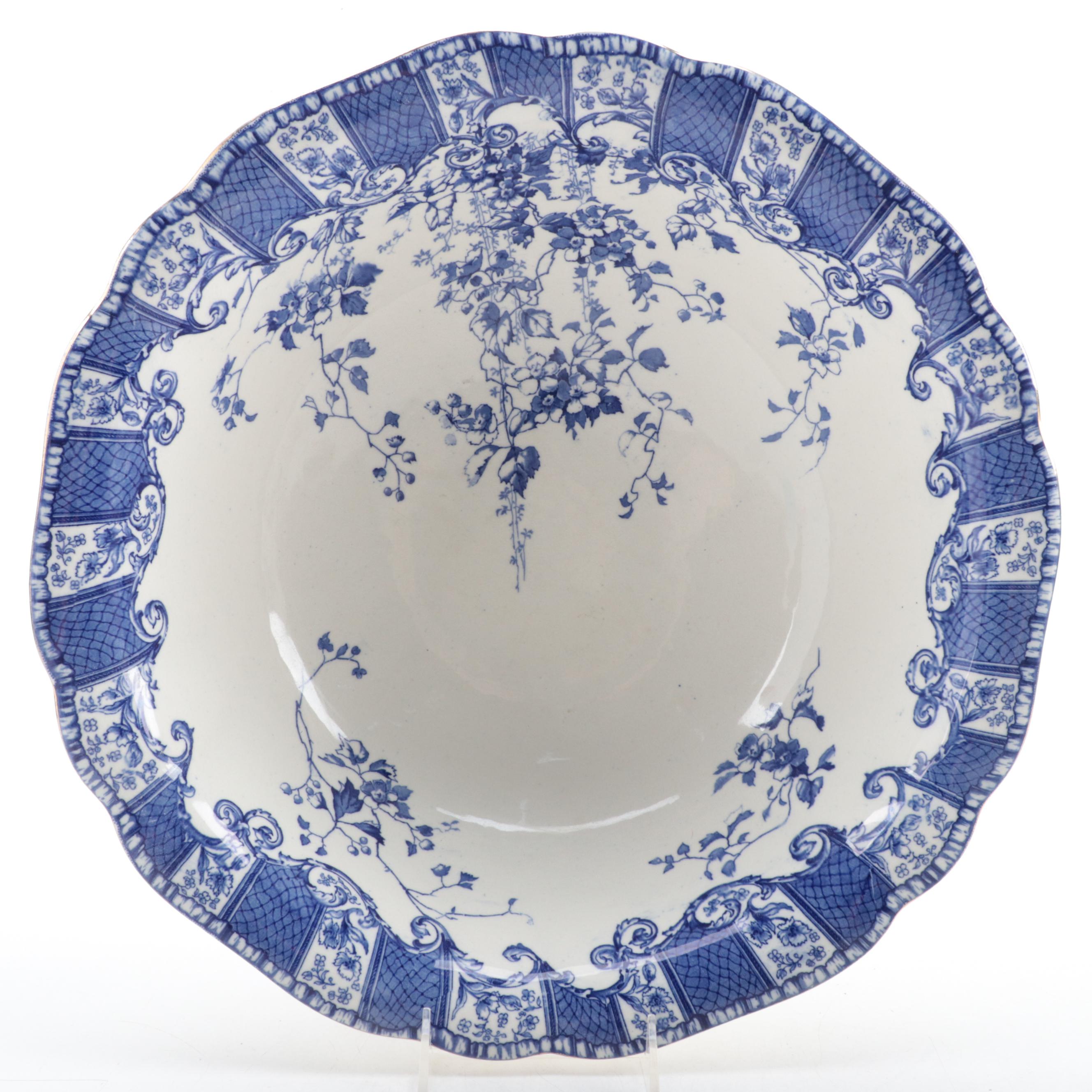 Royal Doulton "Kew" Transferware Ironstone Pitcher and Basin, Late 19th Century