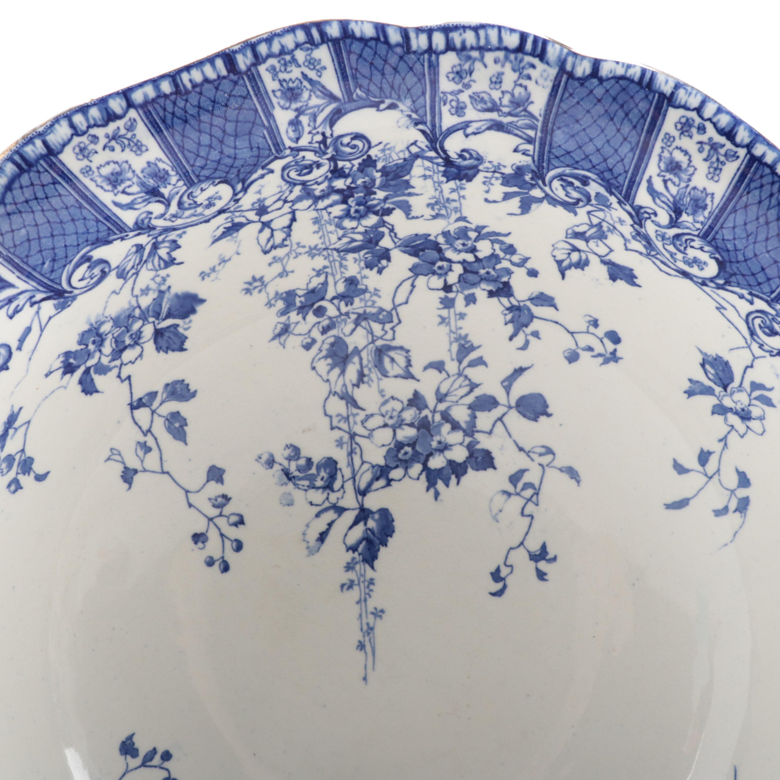 Royal Doulton "Kew" Transferware Ironstone Pitcher and Basin, Late 19th Century